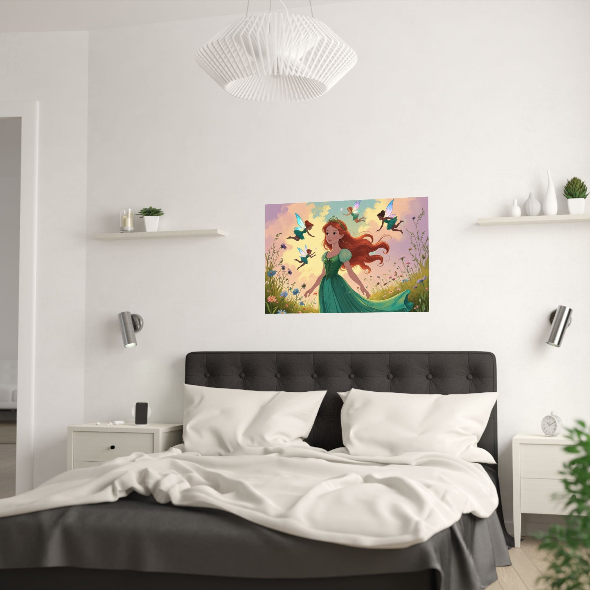 Märchen Satin Poster, Zauberhafte Wandkunst, Zauberhaftes Zimmerdekor, Perfekt für Kinderzimmer, Feen Thema Dekor, Geschenk zum Geburtstag