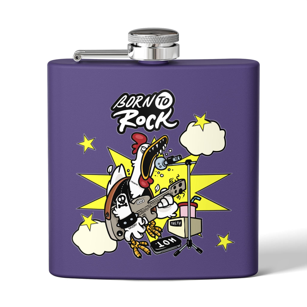Edelstahl-Flachmann „Born to Rock“ – 170 ml Party-Accessoire zum Thema Musik