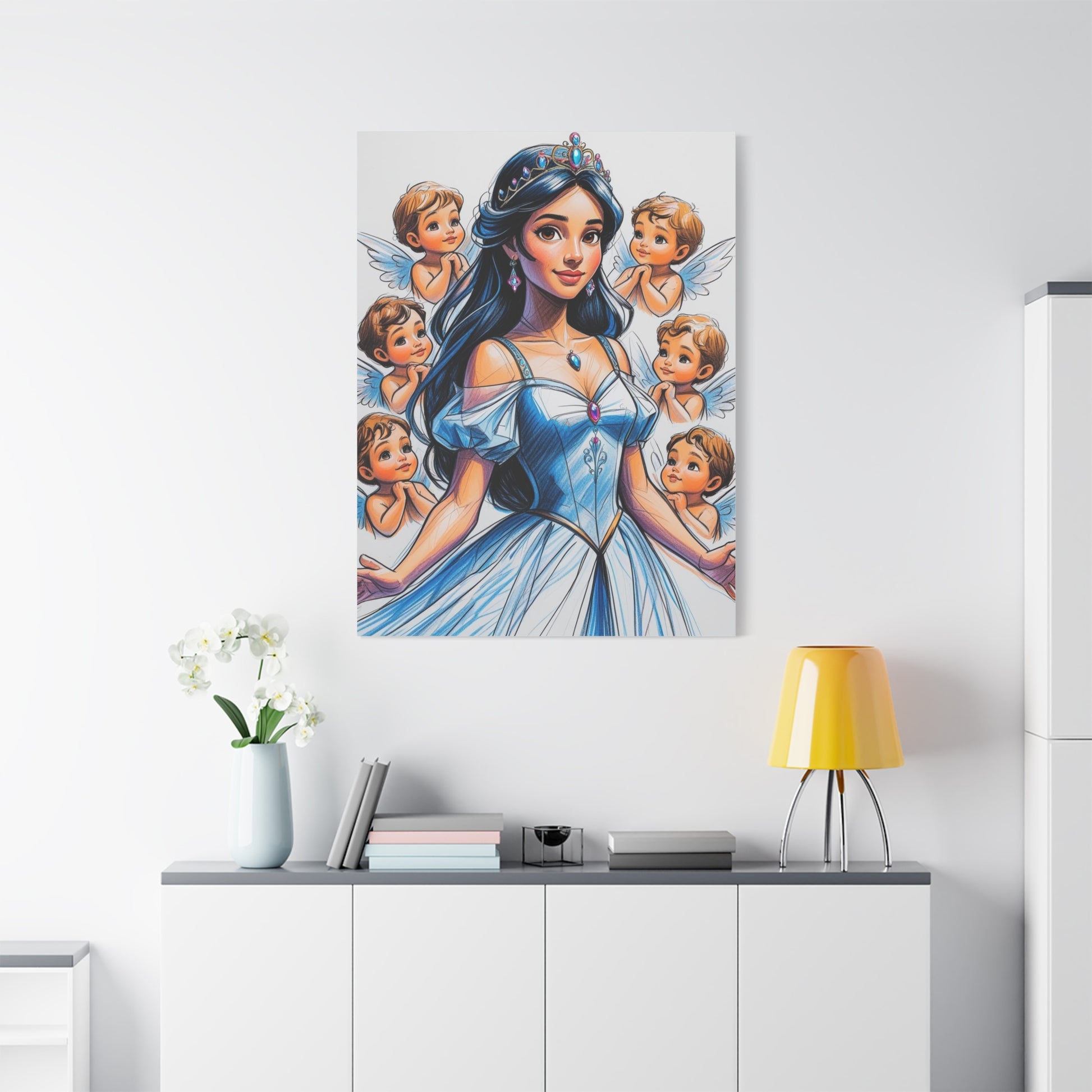 Leinwandbild Prinzessin-Fee, Zauberhafte Dekoration fürs Kinderzimmer, Geschenk zum Geburtstag und zu Festen
