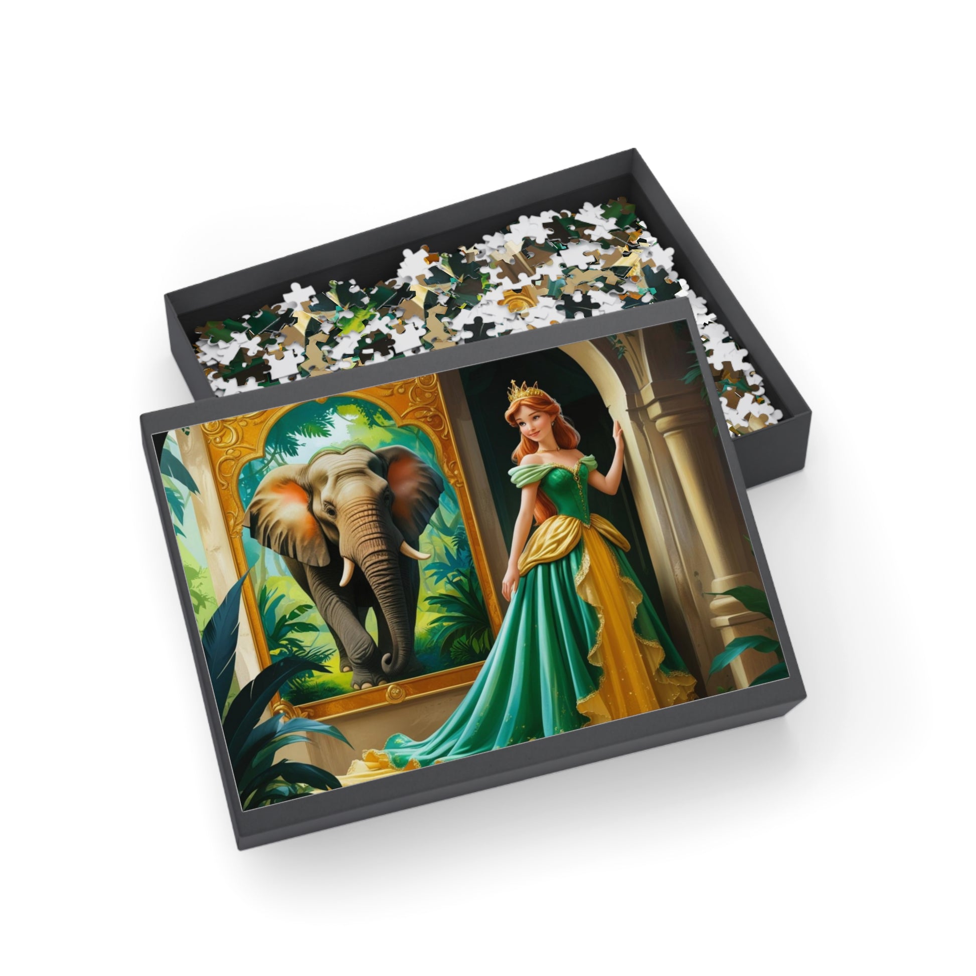 Prinzessinnen- und Elefanten-Puzzle – Bezauberndes 1000-teiliges Puzzle, perfekt für den Spieleabend mit der Familie, Geschenk für Kinder, Sammlerstücke, Heimdekoration