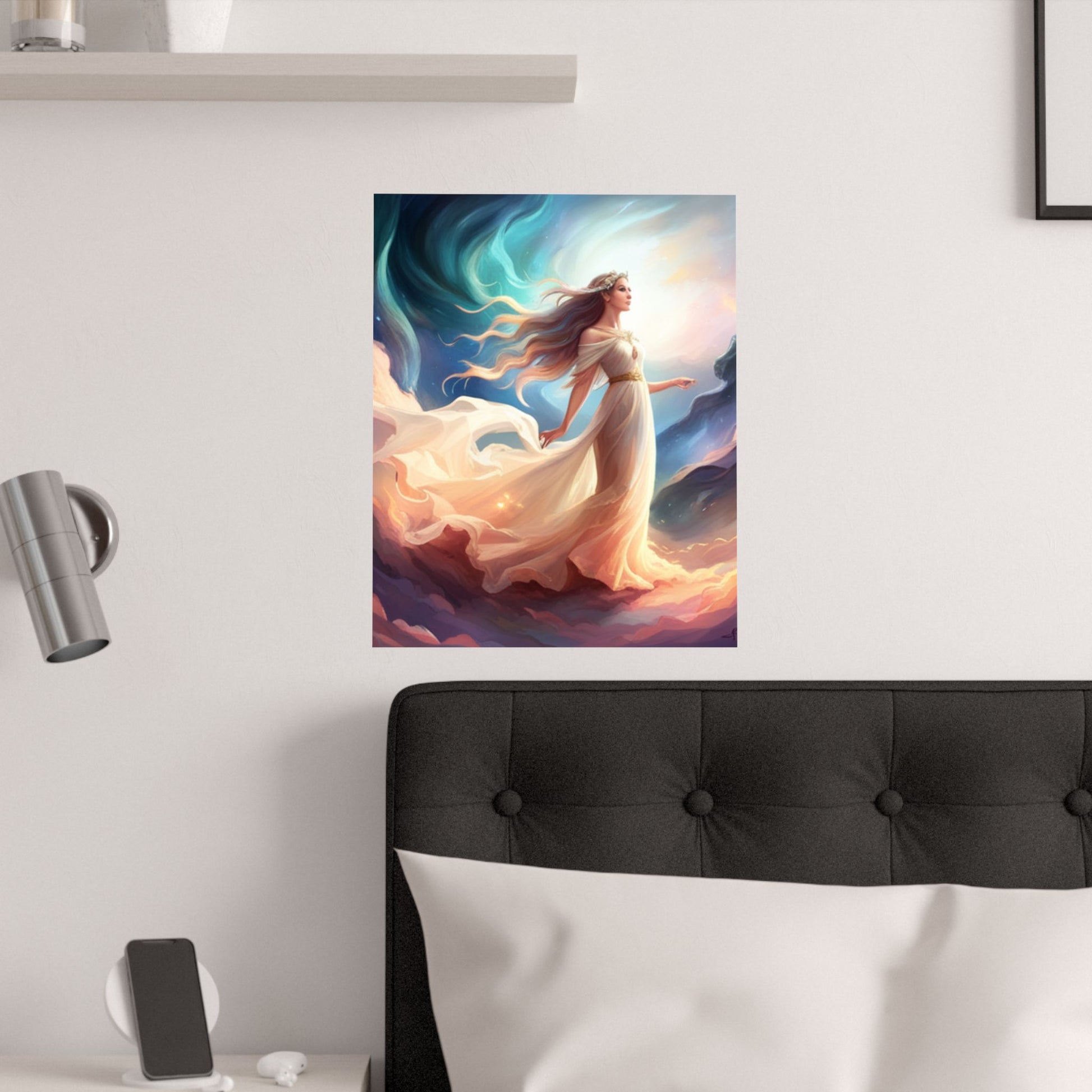 Dreamy Satin Poster Art Print, Vibrant Wall Decor, Whimsical Home Aesthetic, Gift for Art Lovers, Magical Decor