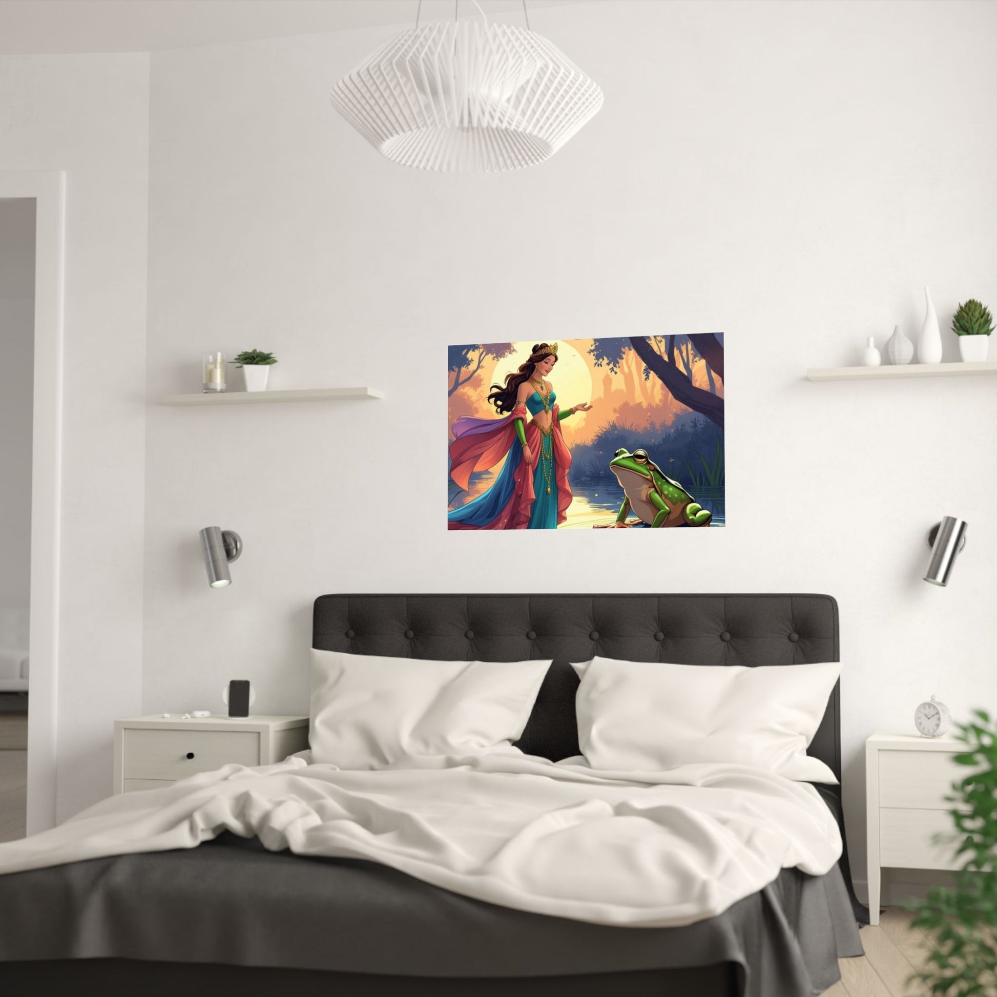 Zauberwald Satin Poster, Wunderliche Wandkunst, Prinzessinnen Dekor, Märchenzimmer, Geschenk für Disney Liebhaber, Zauberhaftes Kunstwerk