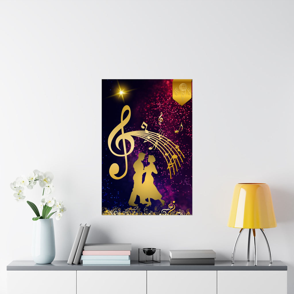 Elegantes Satin-Poster mit Musikthema, romantische Wandkunst, perfekt für Musiker, Geschenk für Musikliebhaber, Heimdekoration, Jubiläumsgeschenk
