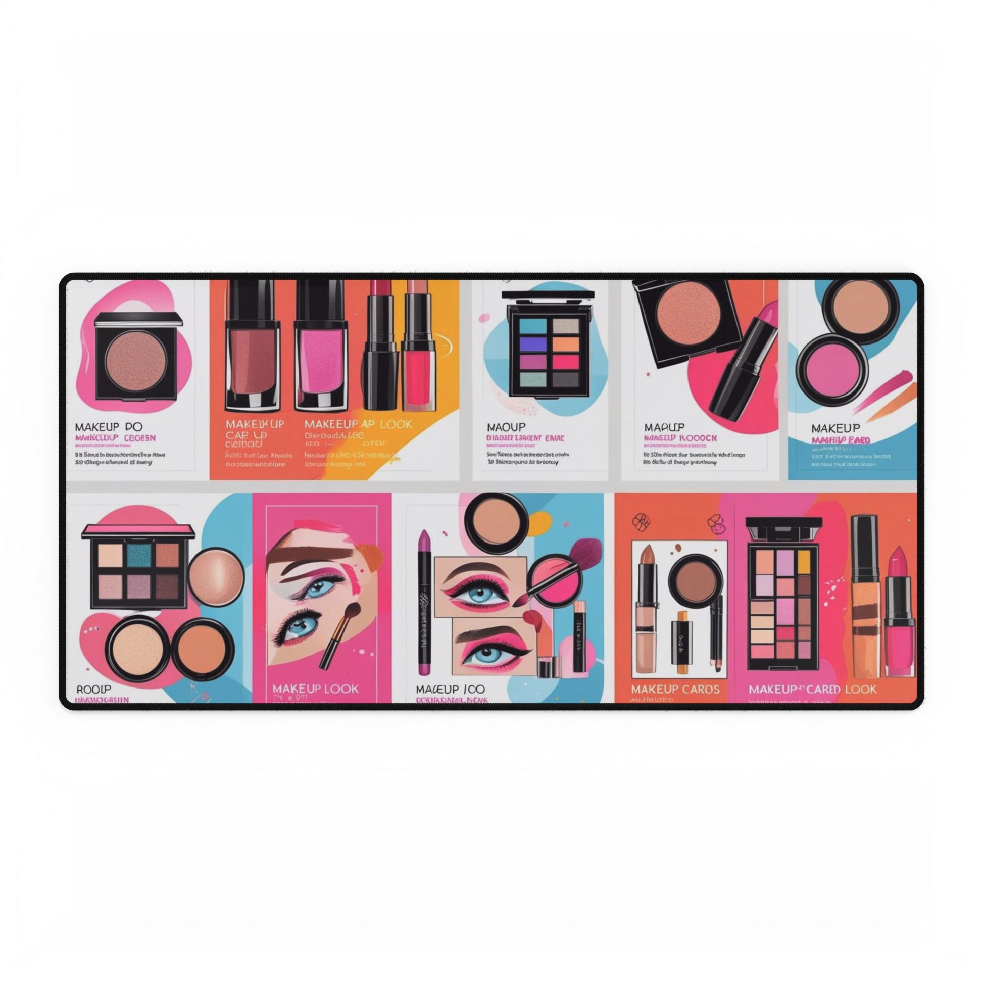 Bunte Make-up-Schreibtischunterlage – Dekoration für den Arbeitsplatz von Beauty-Liebhabern, perfektes Geschenk für Künstler, Organisatoren, Fashionistas und Feiertage