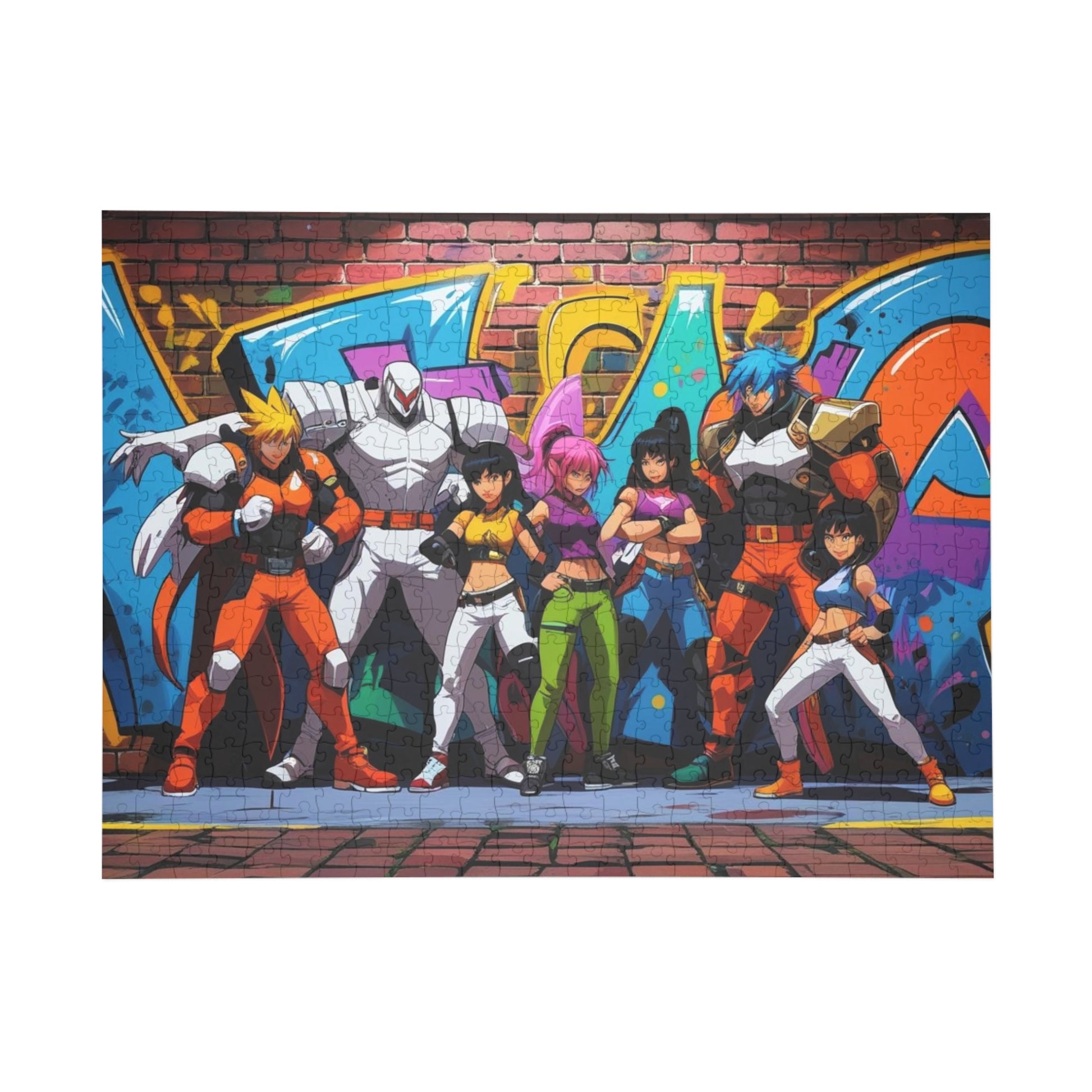 Anime-Street-Art-Puzzle 500-teiliges kreatives Puzzle für Spaß zu Hause, Geschenk für Gamer, Geburtstag, Familienabend