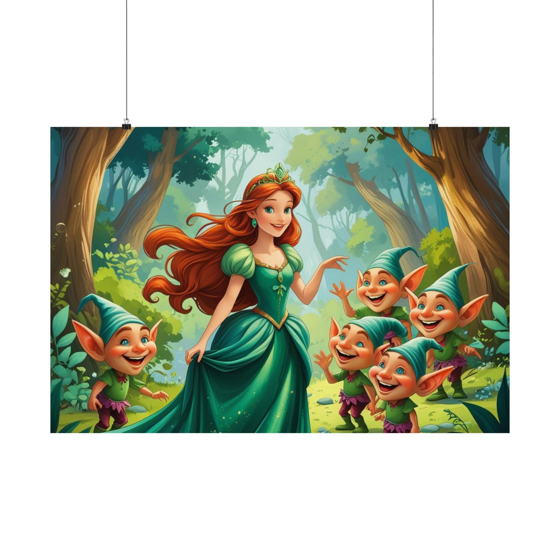 Zauberhaftes Wald Satin Poster, Märchen Wandkunst, Prinzessin Dekor, Kinderzimmer Dekoration, Zauberhafter Kunstdruck, Wunderliches Wohndekor