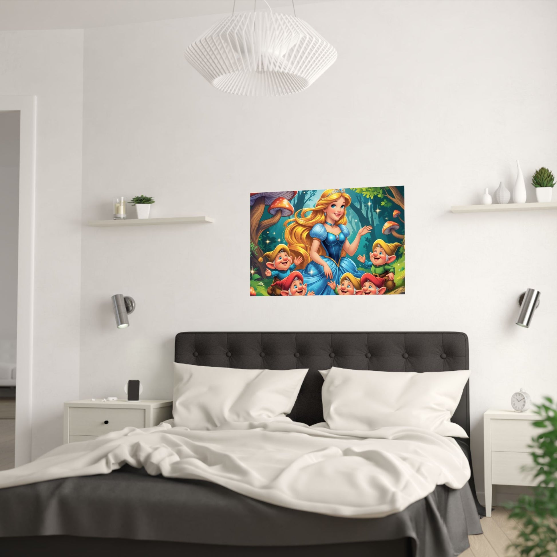Wunderliche Satinposter für Kinderzimmer, Prinzessinnen-Dekor, Fantasy-Wandkunst, Geburtstagsgeschenk, Kinderzimmerdekoration