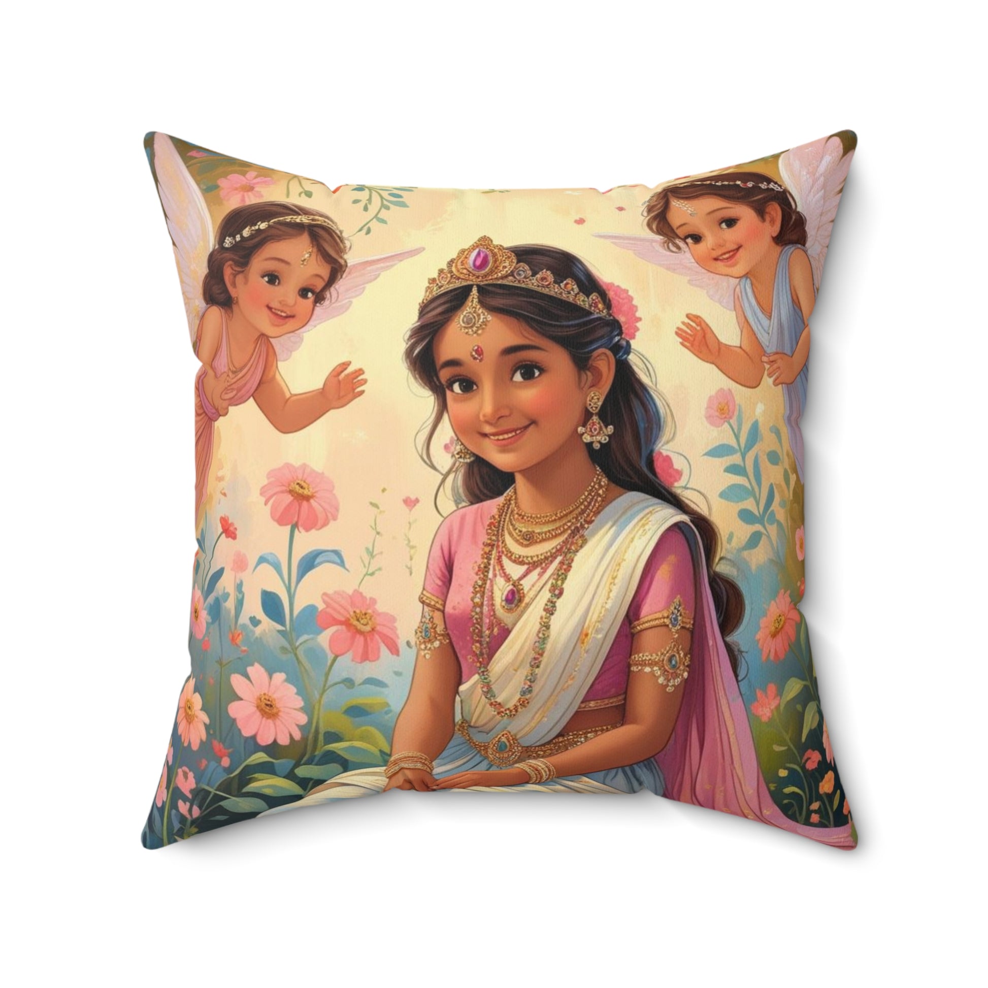 Wunderliches Dekokissen mit bezauberndem Blumenmuster, ideal als Wohndeko, Geschenk, Meditation, gemütliche Atmosphäre, Kinderzimmer