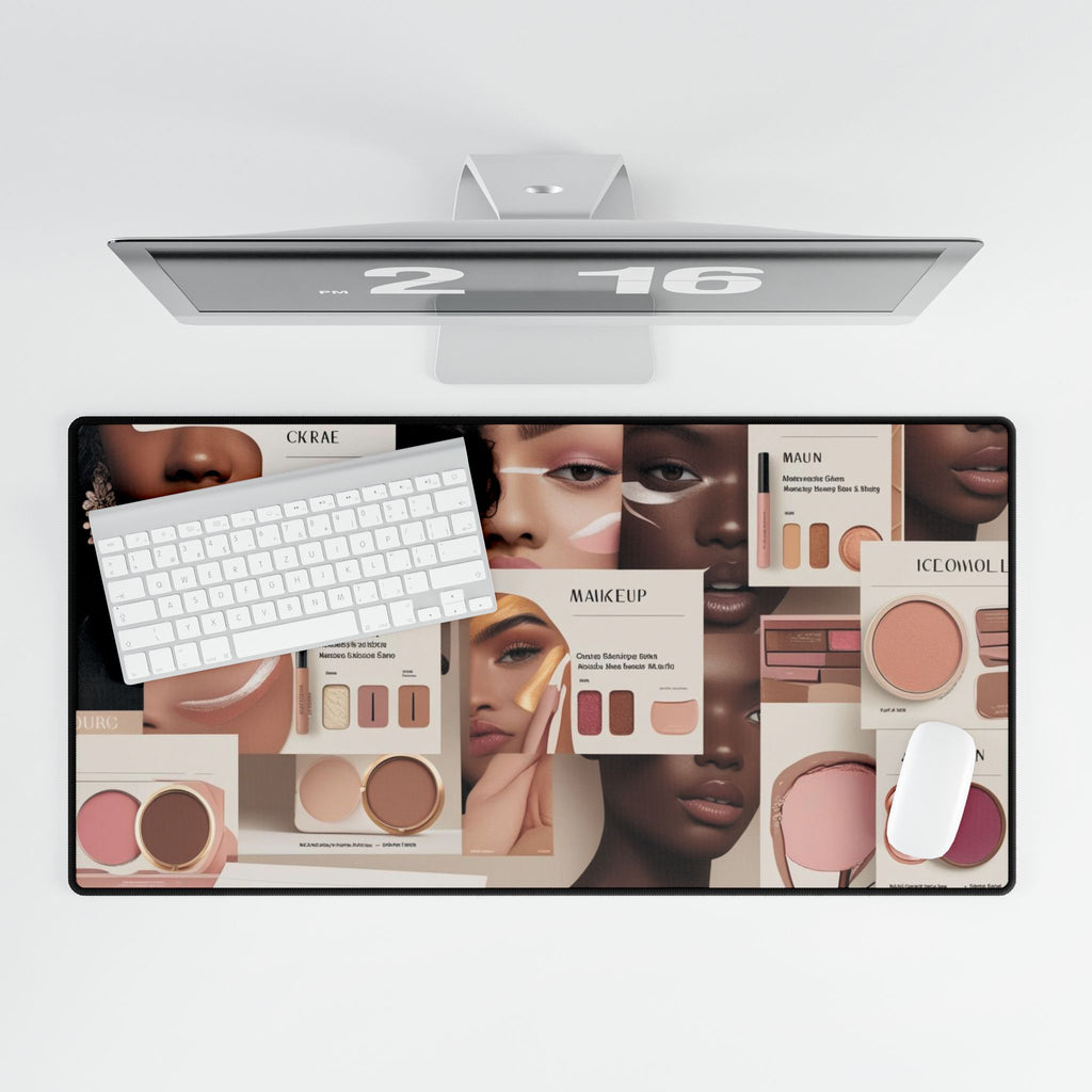 Stylish Desk Mats, Chic Office Decor, Makeup Inspired Desk Accessories, Artful Mouse Pad, Vibrant Work From Home Gift