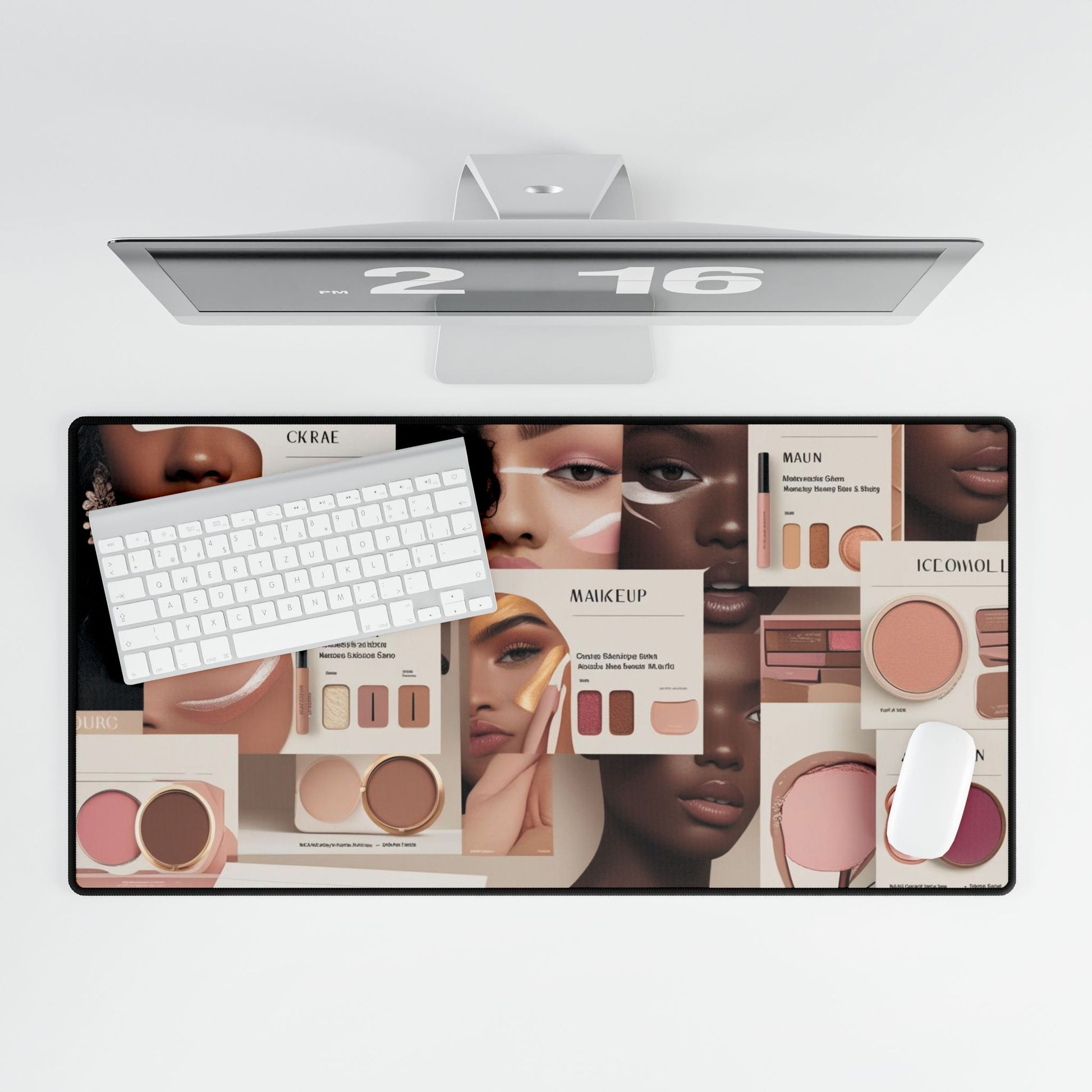 Stylish Desk Mats, Chic Office Decor, Makeup Inspired Desk Accessories, Artful Mouse Pad, Vibrant Work From Home Gift