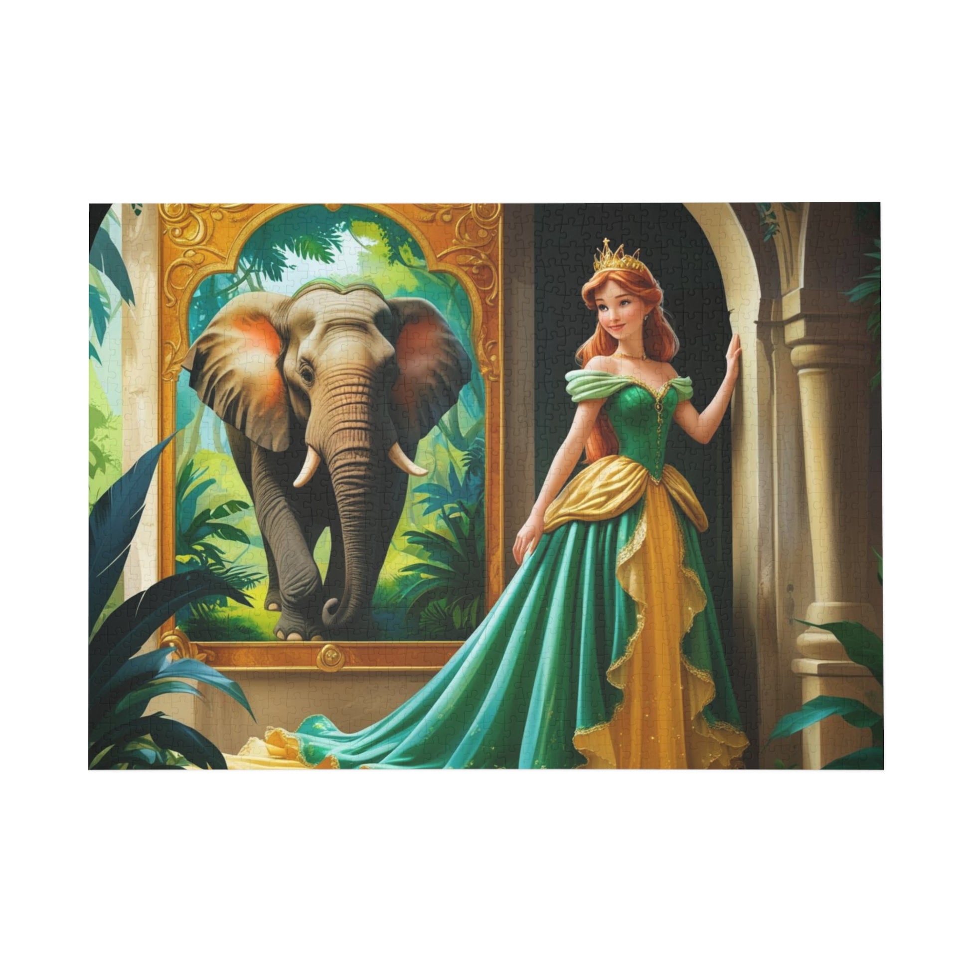 Prinzessinnen- und Elefanten-Puzzle – Bezauberndes 1000-teiliges Puzzle, perfekt für den Spieleabend mit der Familie, Geschenk für Kinder, Sammlerstücke, Heimdekoration