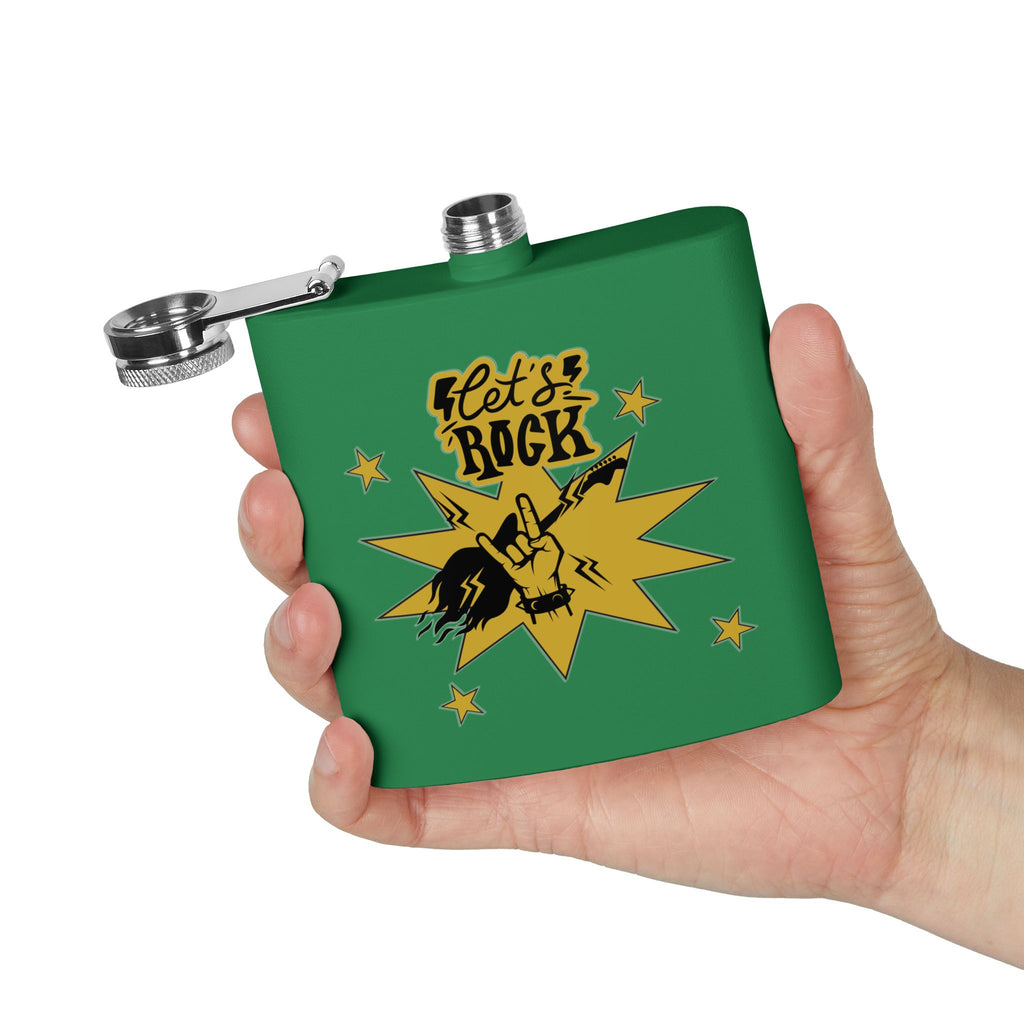 Edelstahl-Flachmann „Rock On“ – 170 ml „Let’s Rock“-Design für Musikliebhaber