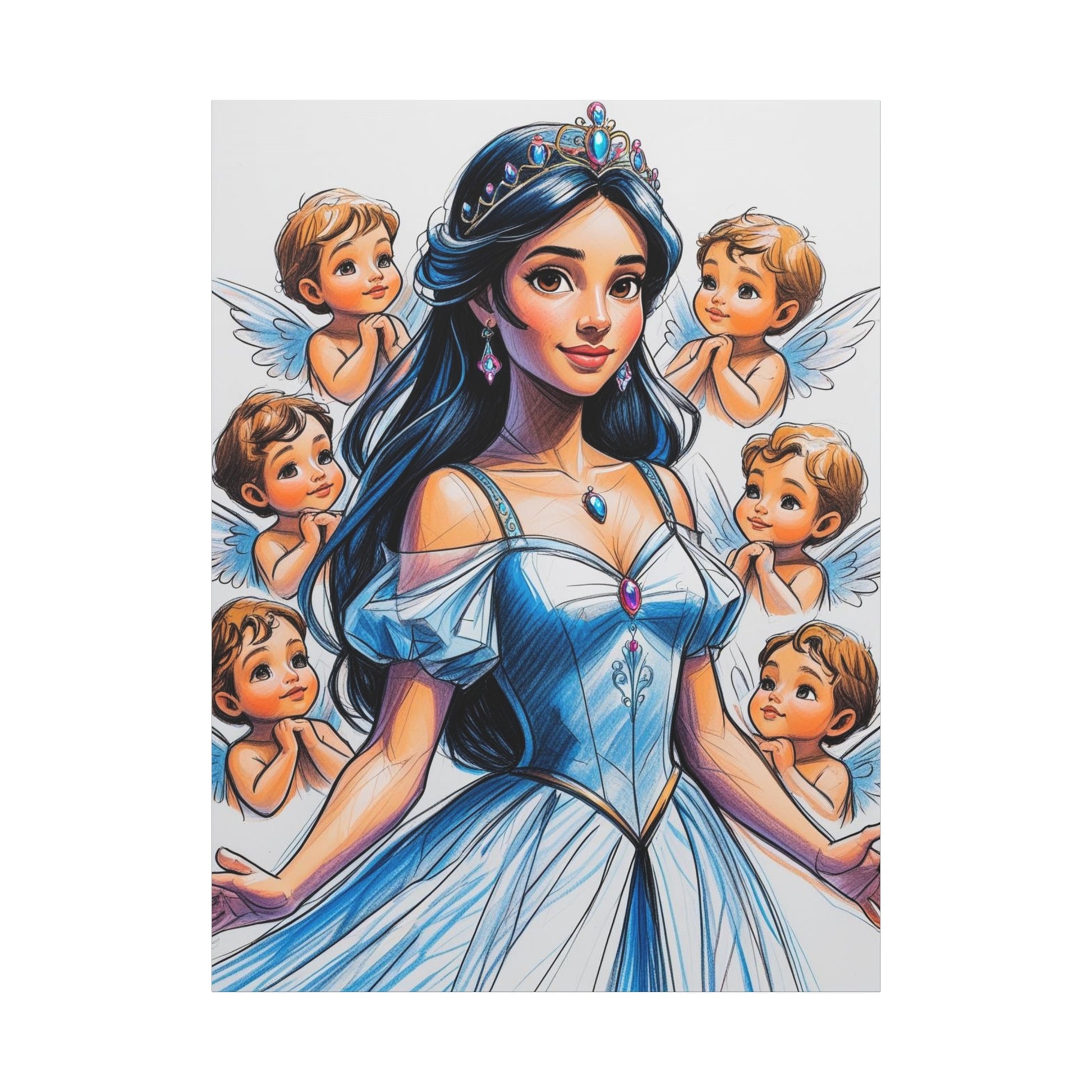 Leinwandbild Prinzessin-Fee, Zauberhafte Dekoration fürs Kinderzimmer, Geschenk zum Geburtstag und zu Festen