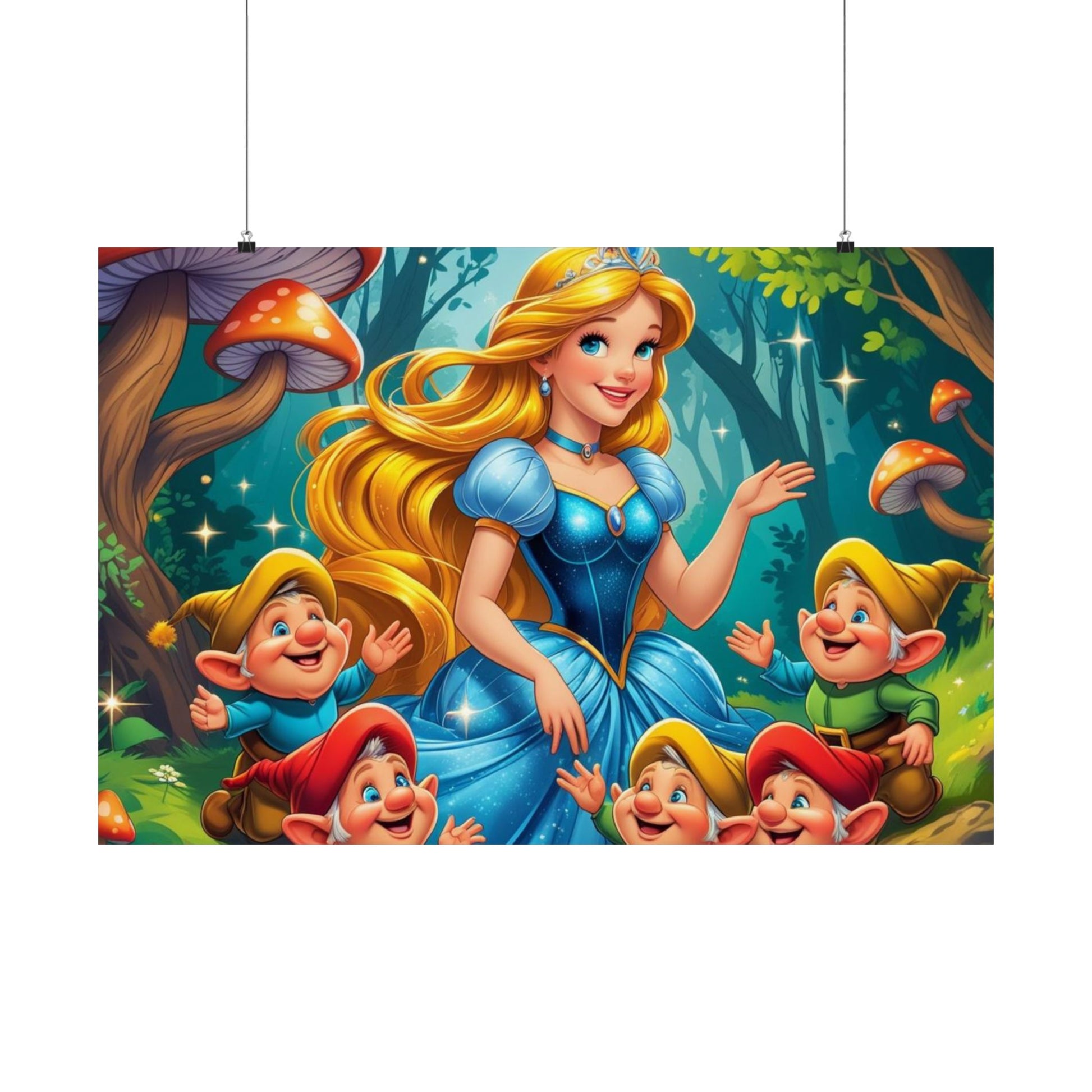 Wunderliche Satinposter für Kinderzimmer, Prinzessinnen-Dekor, Fantasy-Wandkunst, Geburtstagsgeschenk, Kinderzimmerdekoration