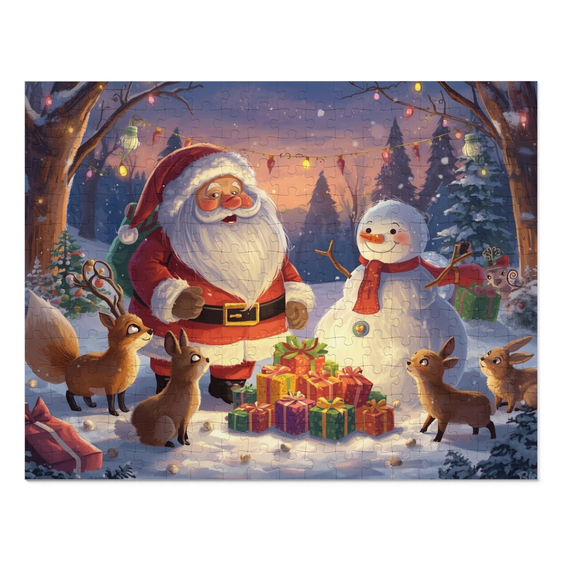 Weihnachtspuzzle mit Dose, Weihnachtspuzzle-Geschenk, Winterwunderland, Familienspielabend, Festliche Wohndekoration