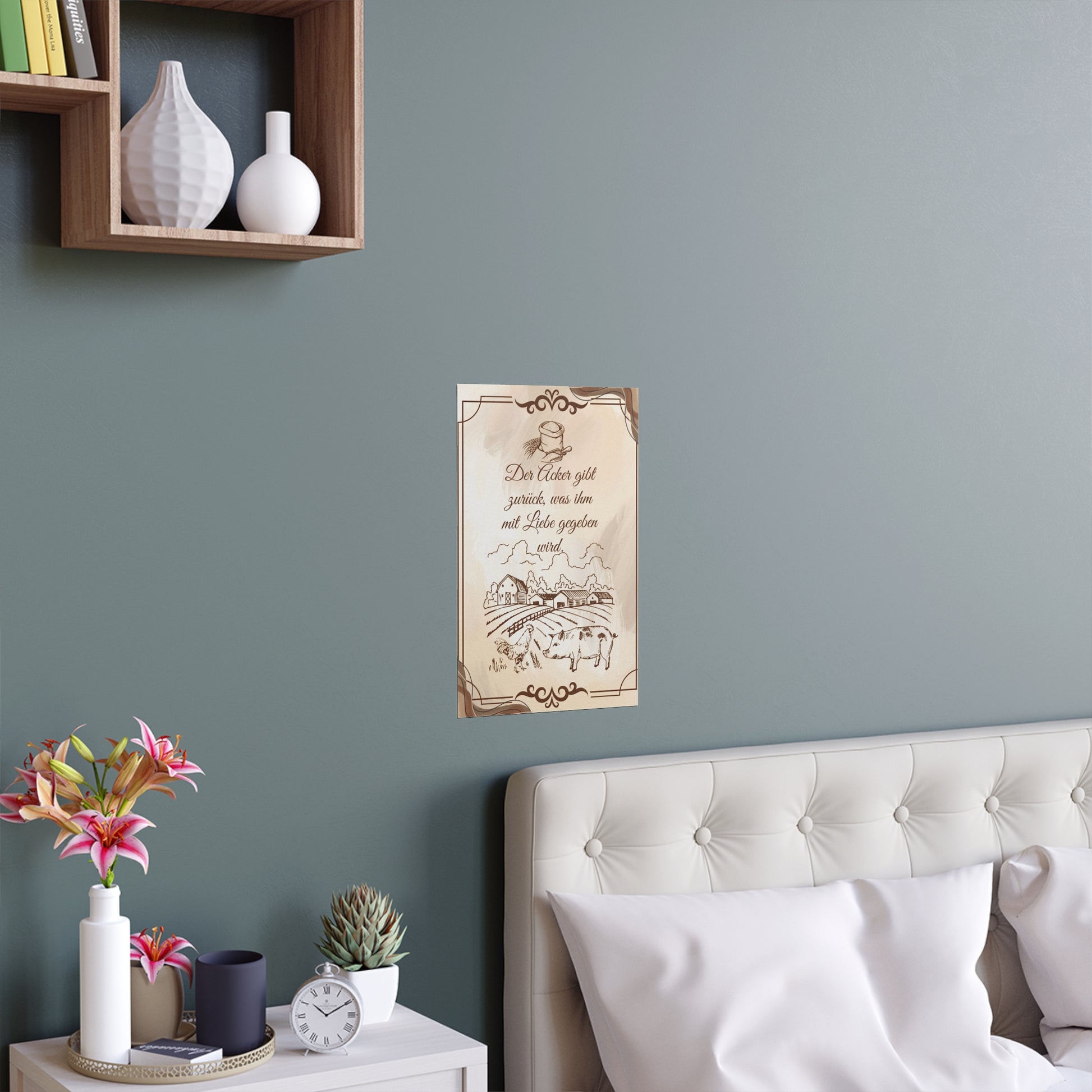 Bezaubernde Seidenposter, Bauernhaus-Dekor, rustikale Wandkunst, einzigartiges Geschenk für Zuhause, Dekoration für drinnen und draußen