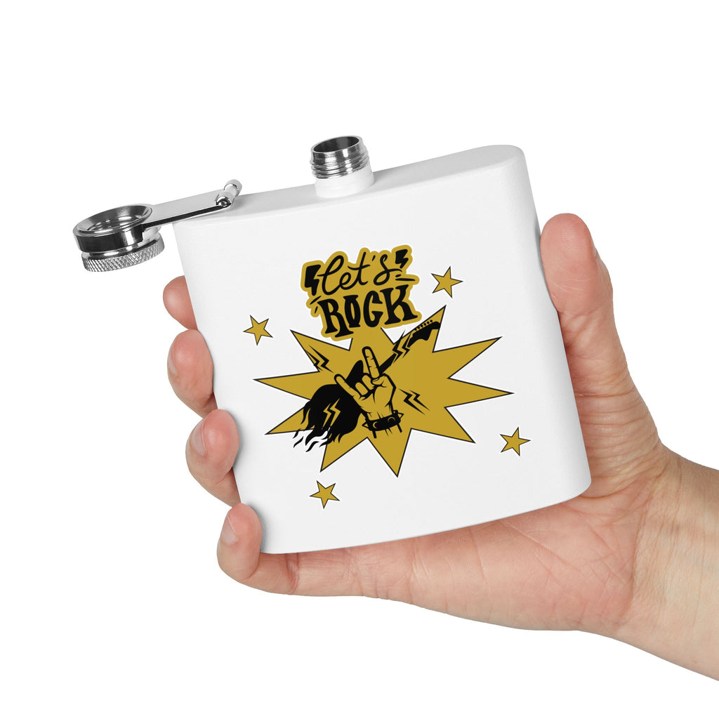 Edelstahl-Flachmann „Rock On“ – 170 ml „Let’s Rock“-Design für Musikliebhaber