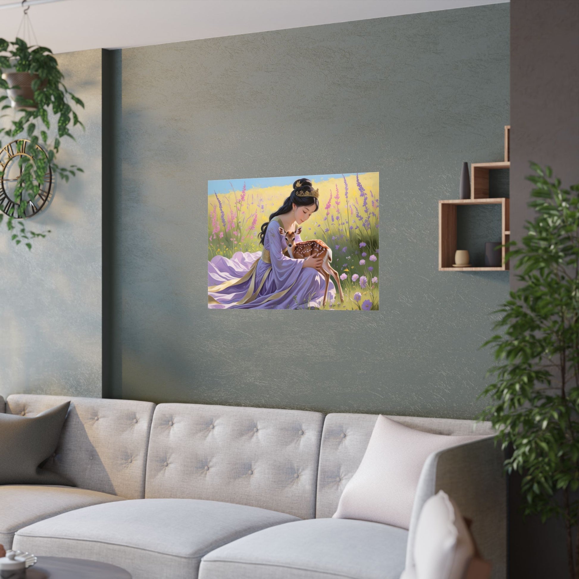 Zauberhafte Satin-Wandkunst: Wunderliches Naturposter für Wohndekoration, Märchenästhetik, Geschenk für Sie, Kinderzimmerkunst, Schlafzimmer-Wanddekoration