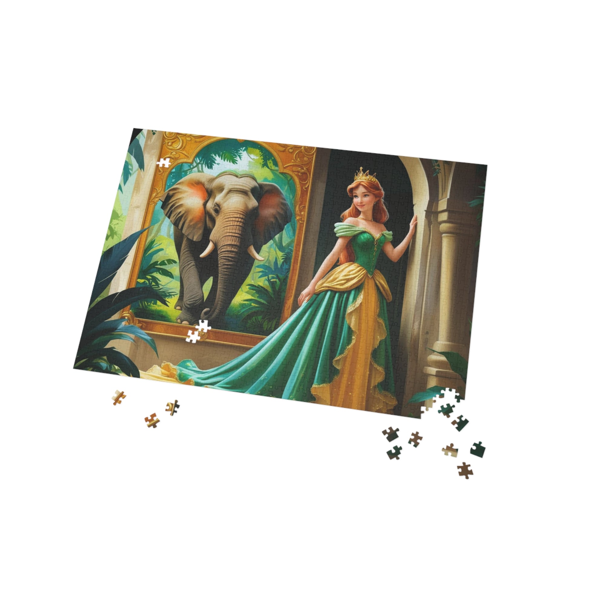 Prinzessinnen- und Elefanten-Puzzle – Bezauberndes 1000-teiliges Puzzle, perfekt für den Spieleabend mit der Familie, Geschenk für Kinder, Sammlerstücke, Heimdekoration