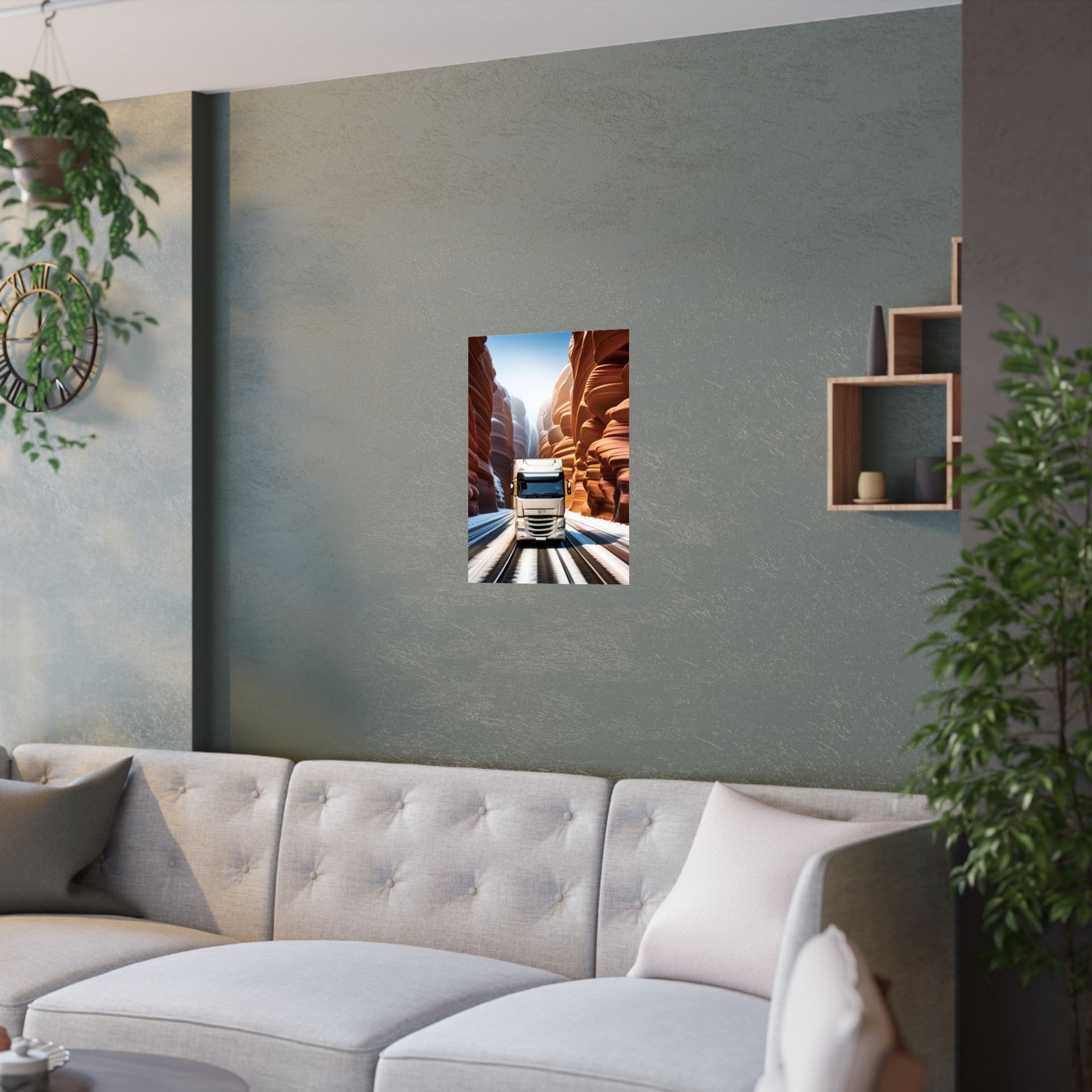Satin Poster Kunst, Truck Landschaft Wanddekoration, Verträumte Home Office Drucke, Road Trip Geschenke, Abenteuer Wandkunst
