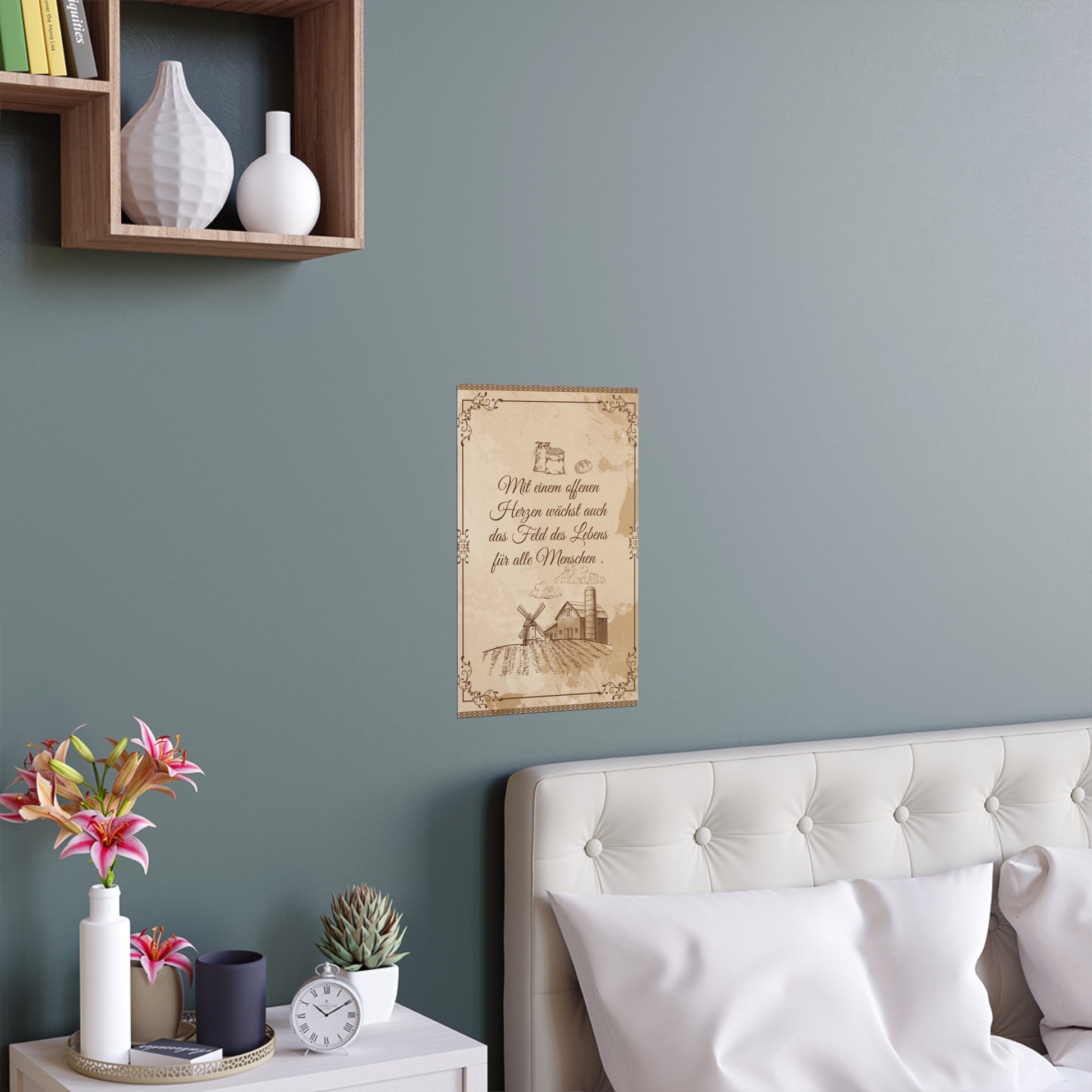 Rustikaler Seidenposterdruck, Vintage Bauernhaus Dekor, Wandkunst für Wohnzimmer, inspirierendes Zitat Poster, Wohn- und Bürodekoration
