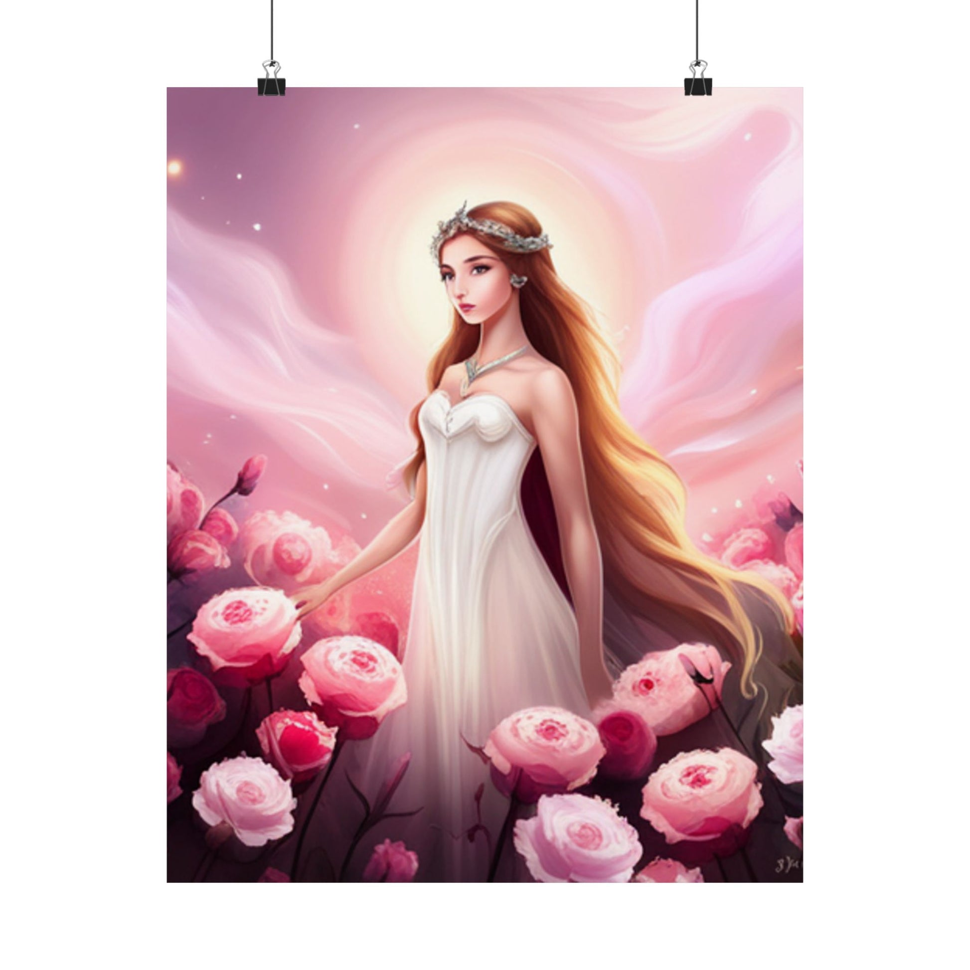 Wunderliches Feen-Satin-Poster, Ätherischer Kunstdruck, verträumtes Wohndekor, Perfektes Geschenk für Fantasy-Liebhaber, Wandkunst für jeden Anlass