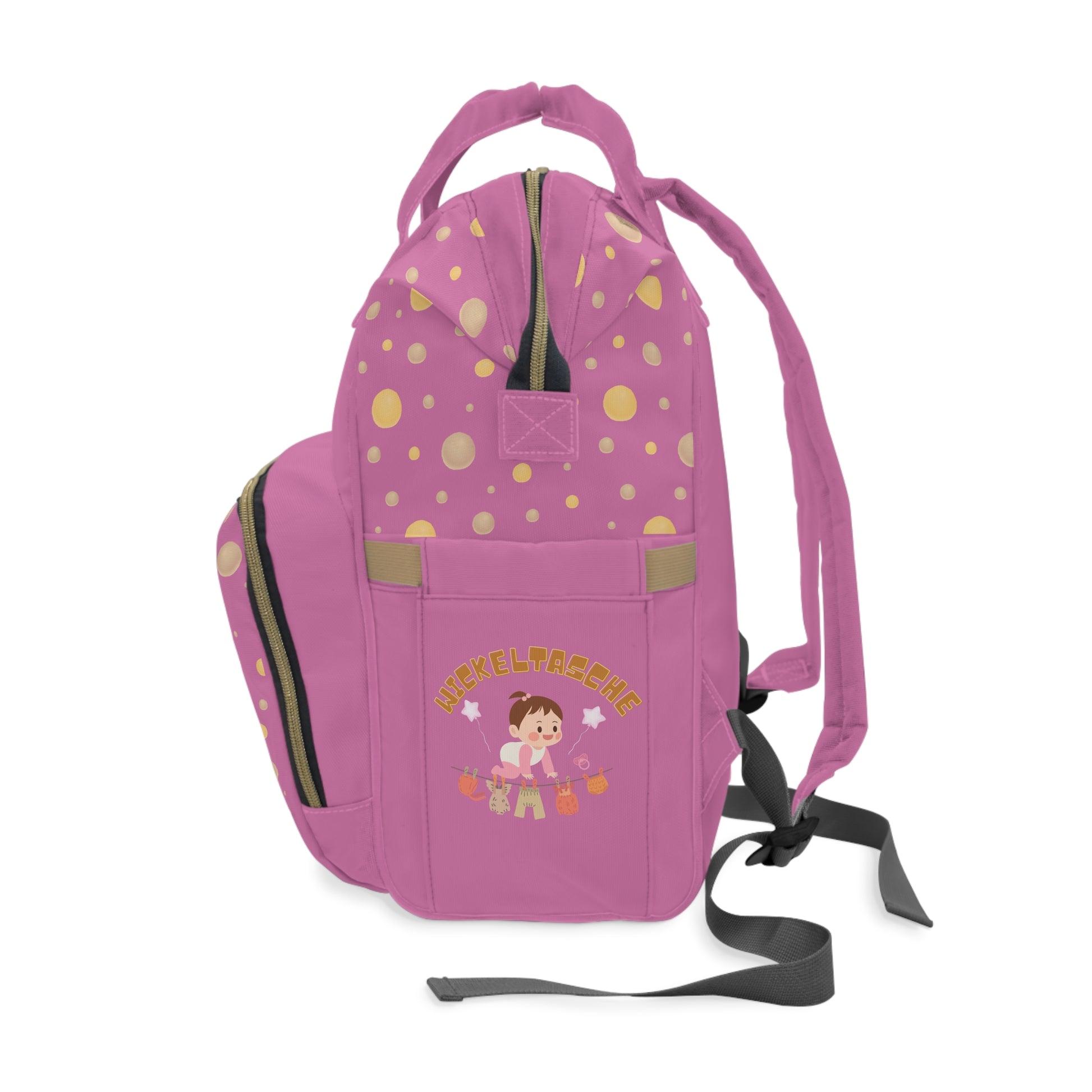 Süßer rosa multifunktionaler Wickelrucksack | Stilvolle und praktische Babytasche