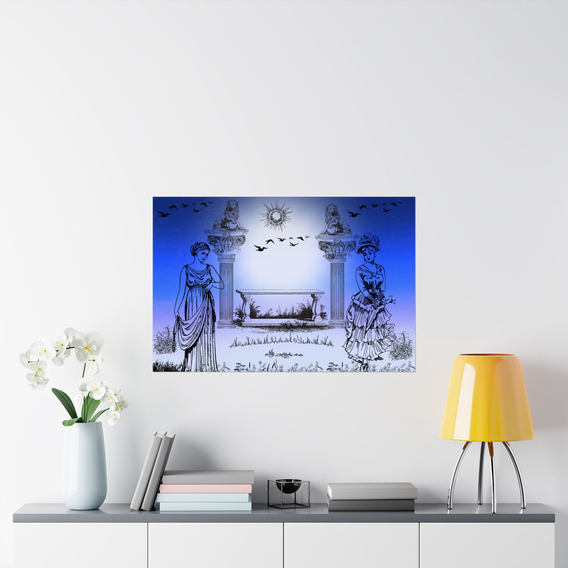 Elegantes Satin Poster Kunstdruck, Vintage Dekor, Home Wall Art, Retro Poster, Boho Wandästhetik, Einzigartige Geschenkidee
