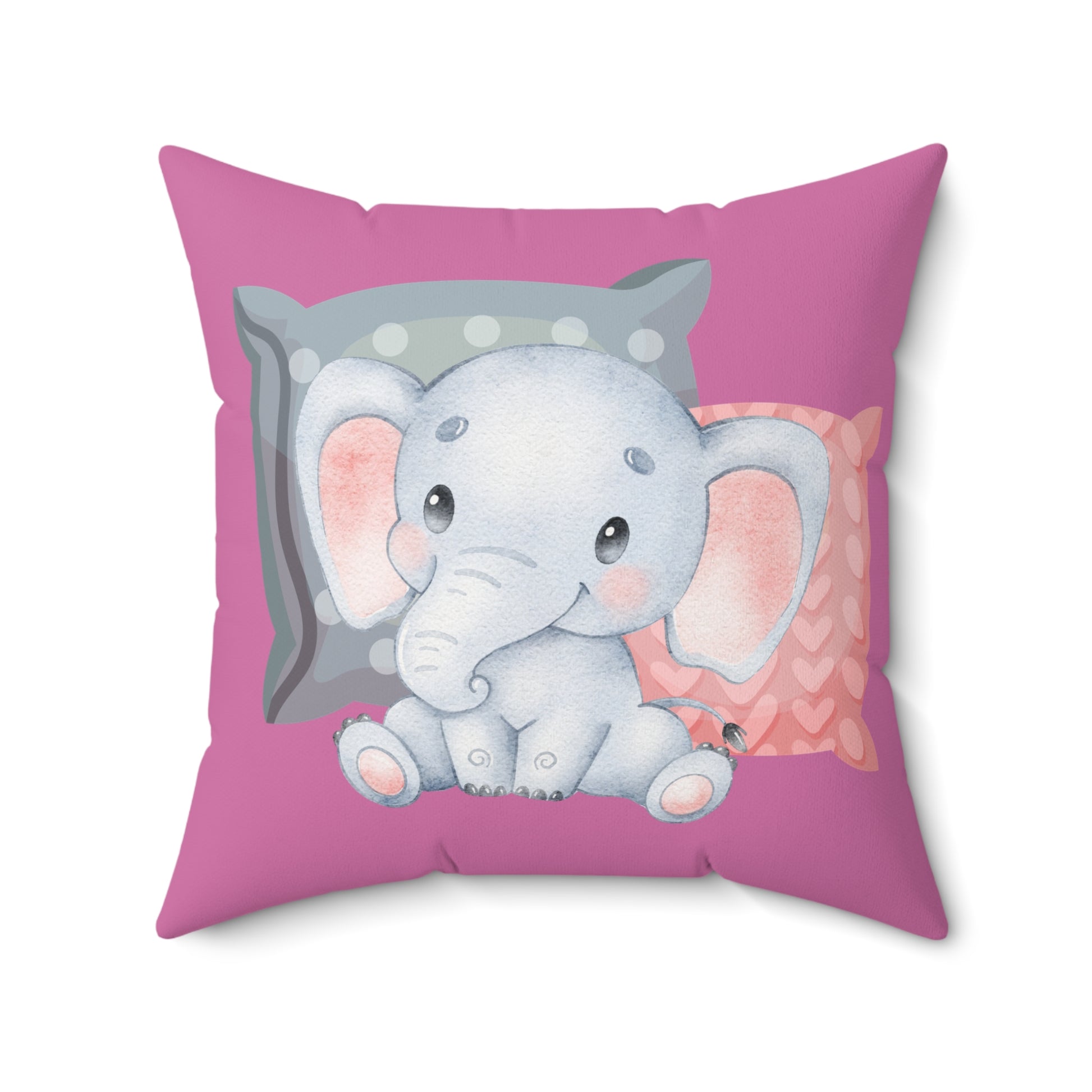 Süßes Elefantenkissen für Kinderzimmer Deko, Kinderzimmerkissen, Baby Shower Geschenk, entzückendes Plüschkissen, Tierliebhaber Geschenk rosa