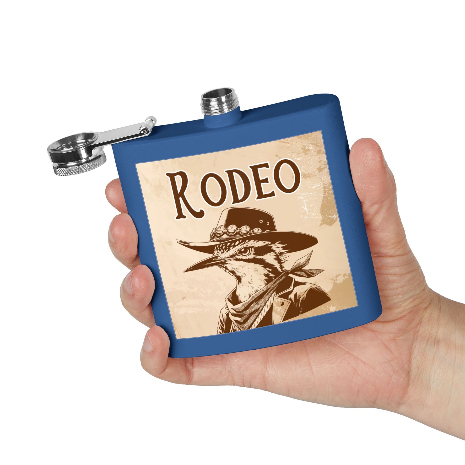 Rodeo-Flachmann aus Edelstahl | Cowboy-Geschenk | Western-Dekor | Party-Flachmann | Rustikales Hochzeitsgeschenk | Abenteuerausrüstung | Schnapsflachmann