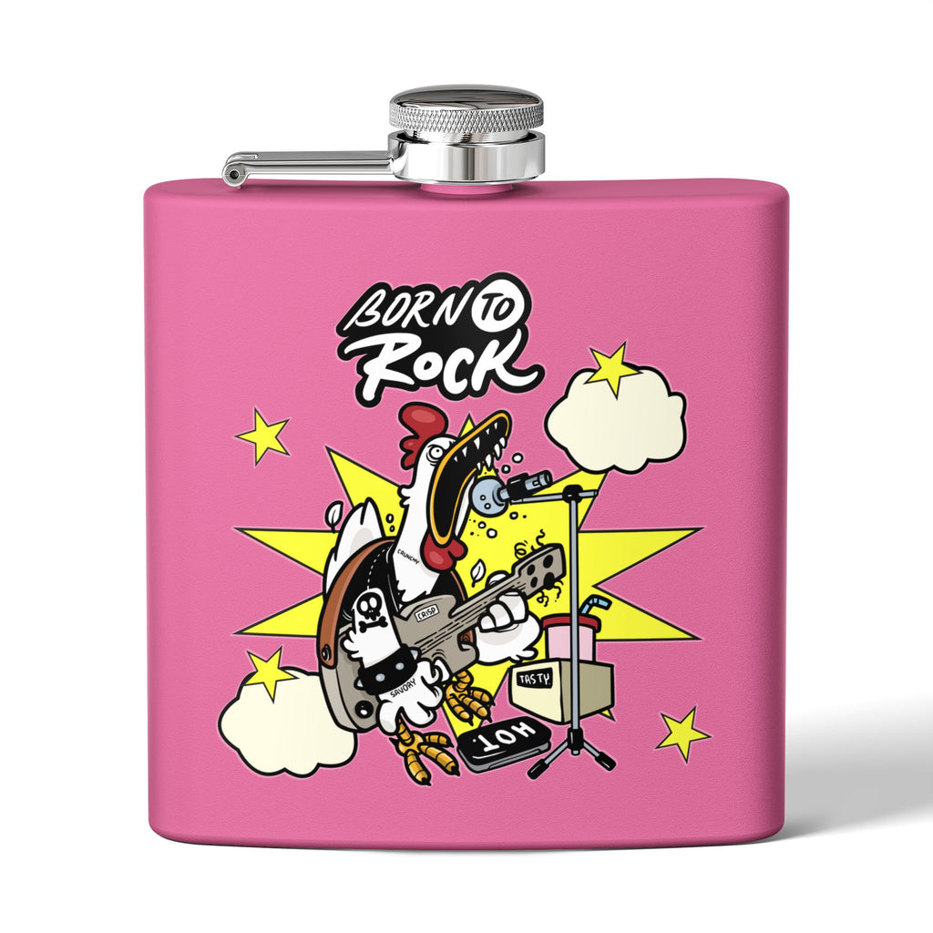 Edelstahl-Flachmann „Born to Rock“ – 170 ml Party-Accessoire zum Thema Musik