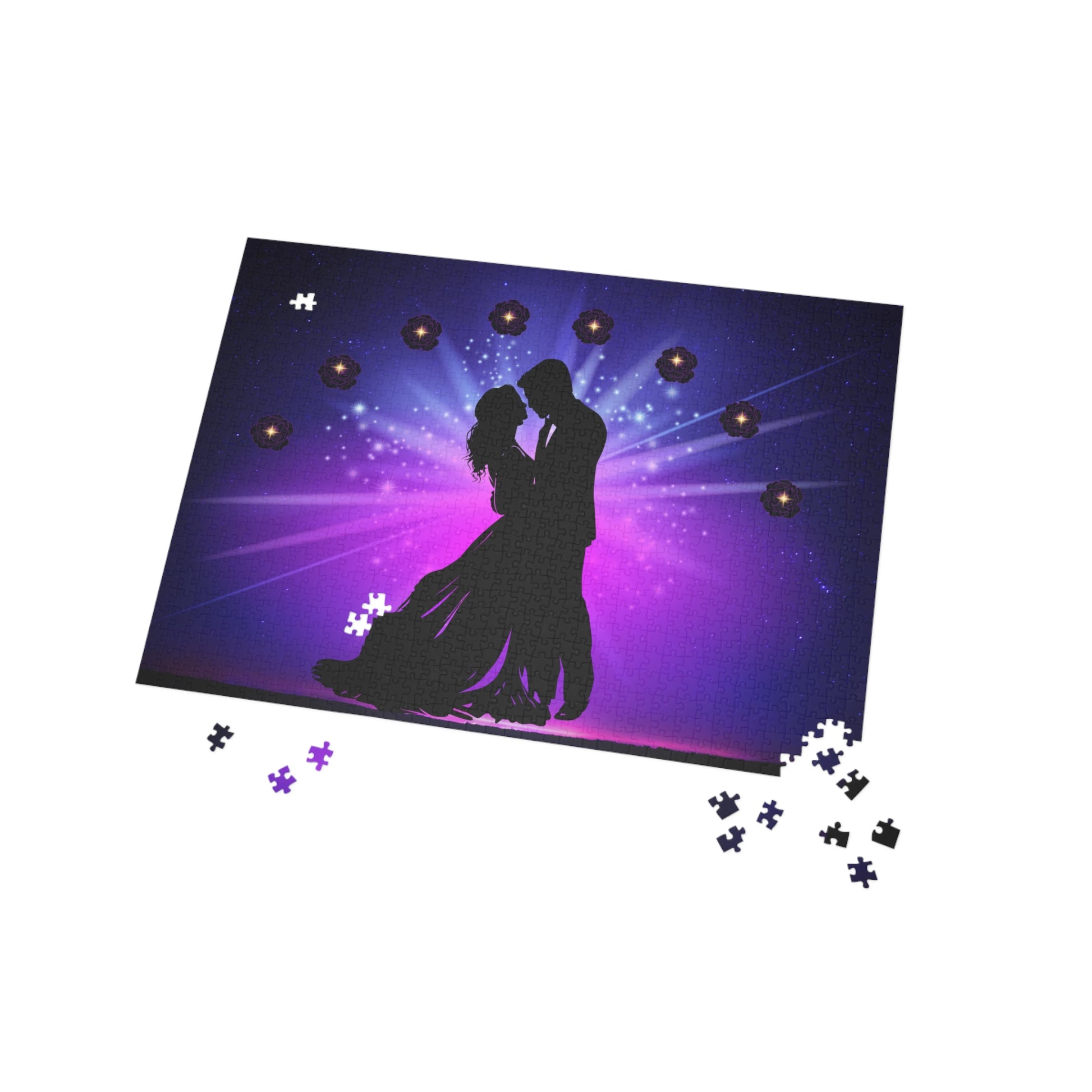 Romantisches Paar-Puzzle – 1000-teiliges nostalgisches Kunstwerk, Verabredungs-Nachtaktivität, Geschenk für Paare, Hochzeitsdeko, Verlobungsgeschenk