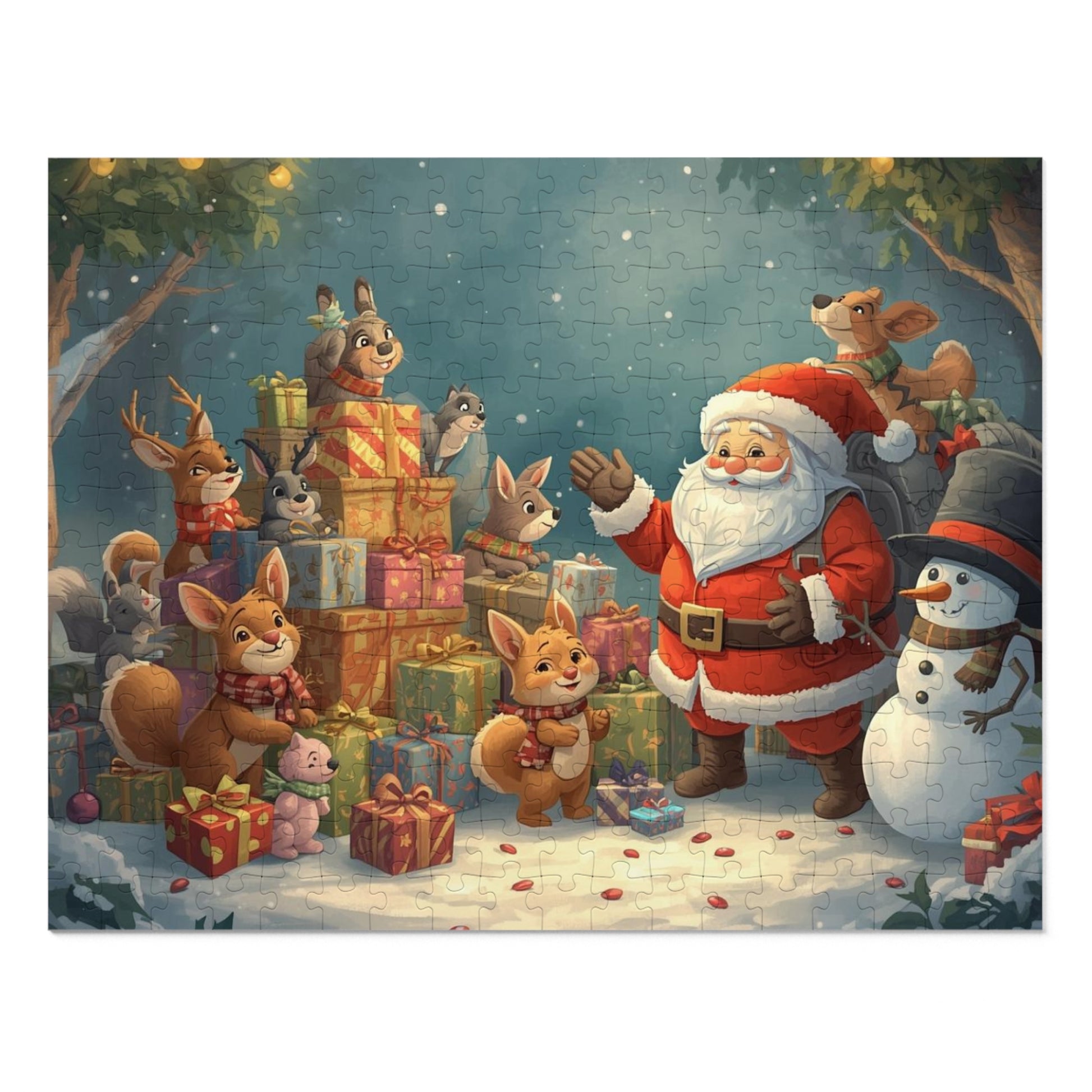 Weihnachtspuzzle-Set, Puzzle mit Weihnachtsmann, Weihnachts-Familienspiel, Festliches Geschenk, Winterwunderland-Dekor
