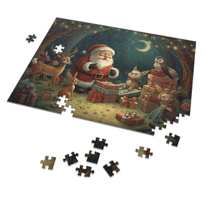 Weihnachtspuzzle mit Dose, Urlaubsaktivität für die Familie, lustiges Geschenk für Kinder, Weihnachtsmann-Thema, Winterdekoration