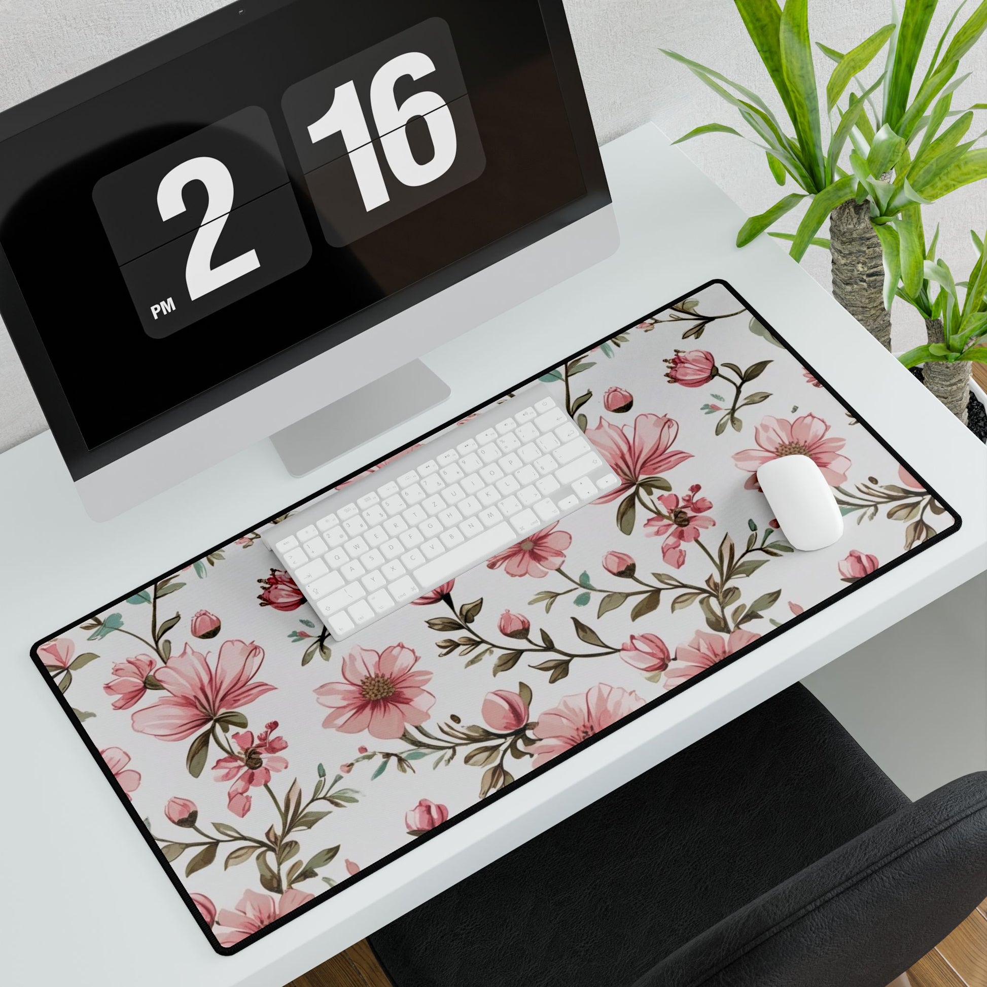 Schreibtischunterlage mit Blumenmuster für stilvolle Arbeitsplätze, Bürodekor, Geschenk für Sie, Schreibtischzubehör, Home Office Essentials