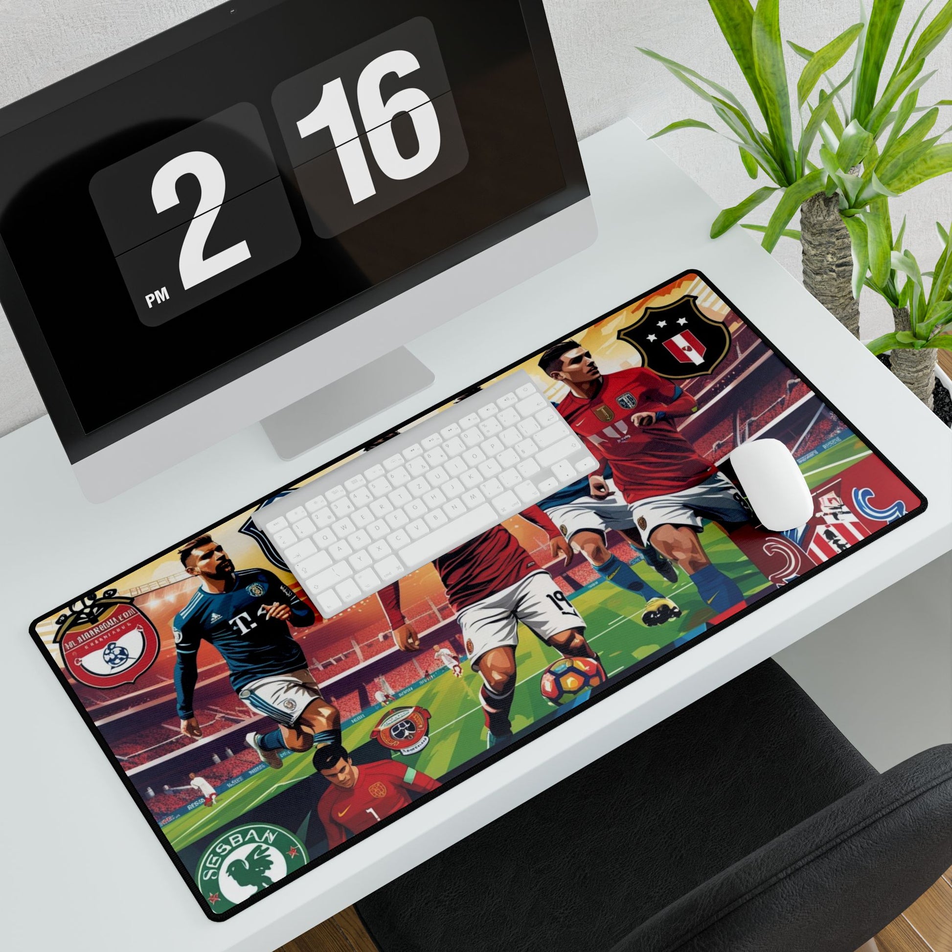 Lebendige Fußball Schreibtischmatte, Gaming Mauspad, Bürodekor, Sportgeschenk, Schreibtischaccessoire, Einzigartiger Home Office Stil