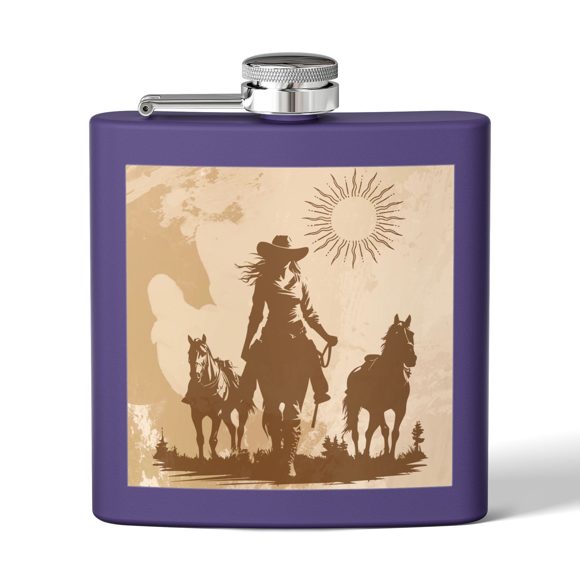 Western Cowboy Flask, Rustikale Geschenke für Männer, Cowboy Flask, personalisiertes Geschenk für Pferdeliebhaber, Cowboy Dekor, Abenteuerausrüstung