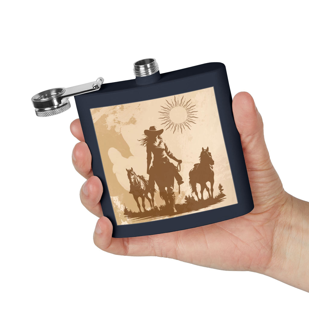 Western Cowboy Flask, Rustikale Geschenke für Männer, Cowboy Flask, personalisiertes Geschenk für Pferdeliebhaber, Cowboy Dekor, Abenteuerausrüstung