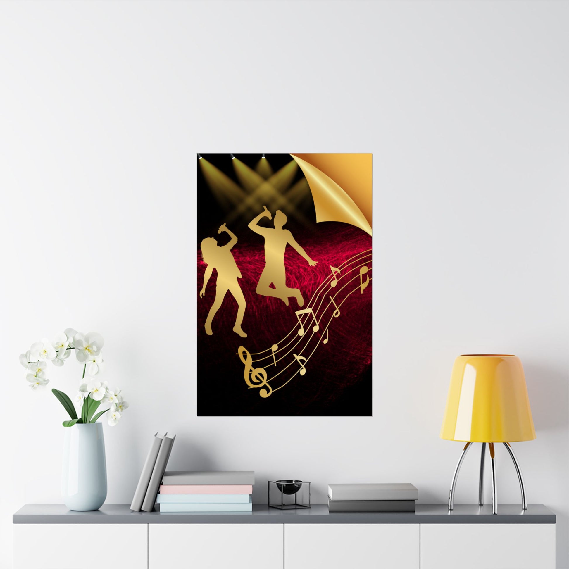 Lebendige Satin-Poster für Musikliebhaber – Perfekte Wandkunst, Heimdekoration, Geschenk für Musiker, Party-Dekor, Musikfestival-Dekor