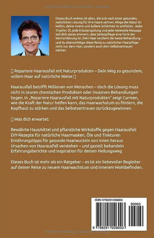 Repariere Haarausfall mit Naturprodukten: Ratgeber bei Krankes Haar (Familien Ratgeber, Band 4) Buchcover mit Tipps für gesundes Haar