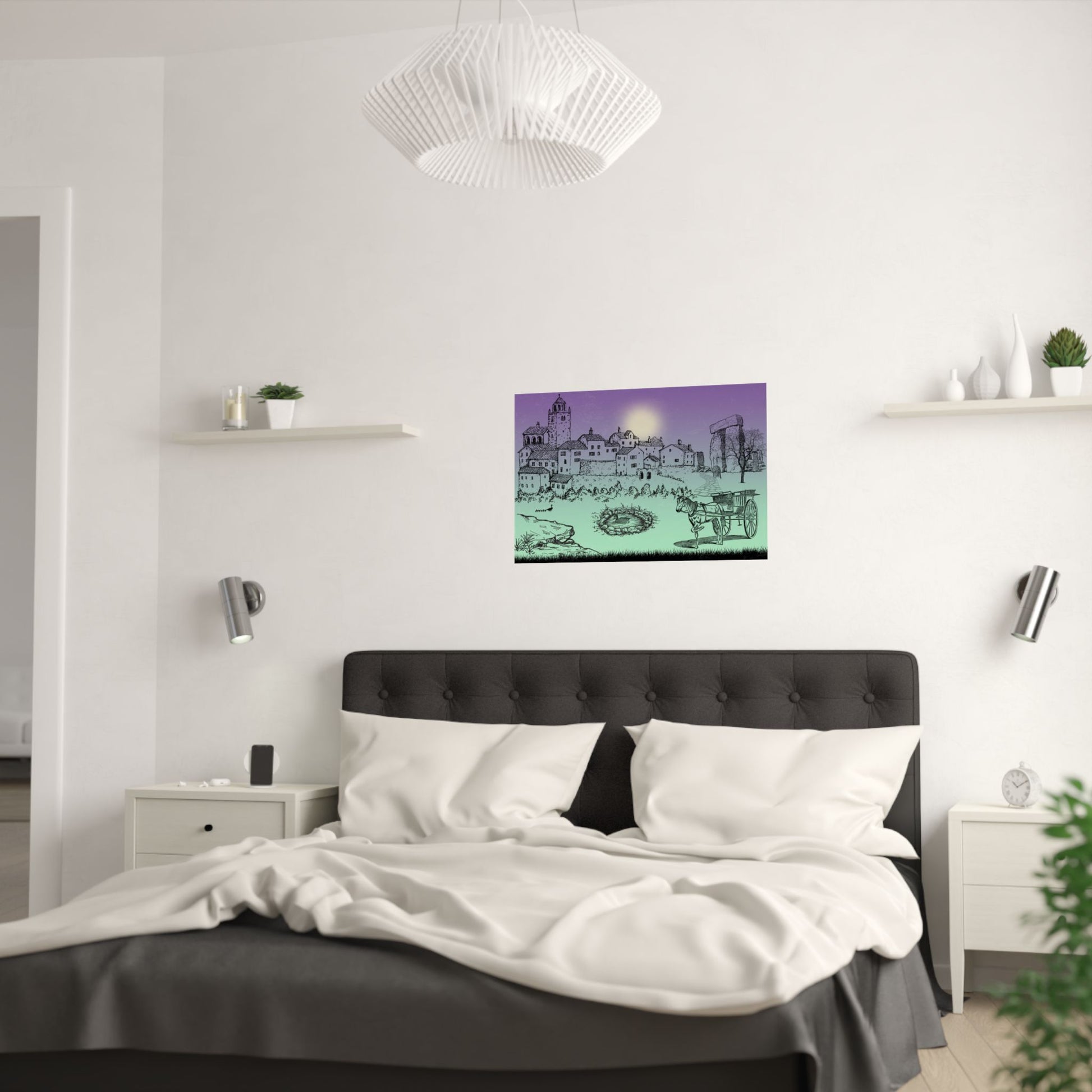 Wunderliche Satin-Poster, einzigartige Wandkunst für die Inneneinrichtung, perfektes Geschenk für Kunstliebhaber, Dekor im Vintage-Stil, Akzent für Schlafzimmer oder Wohnzimmer