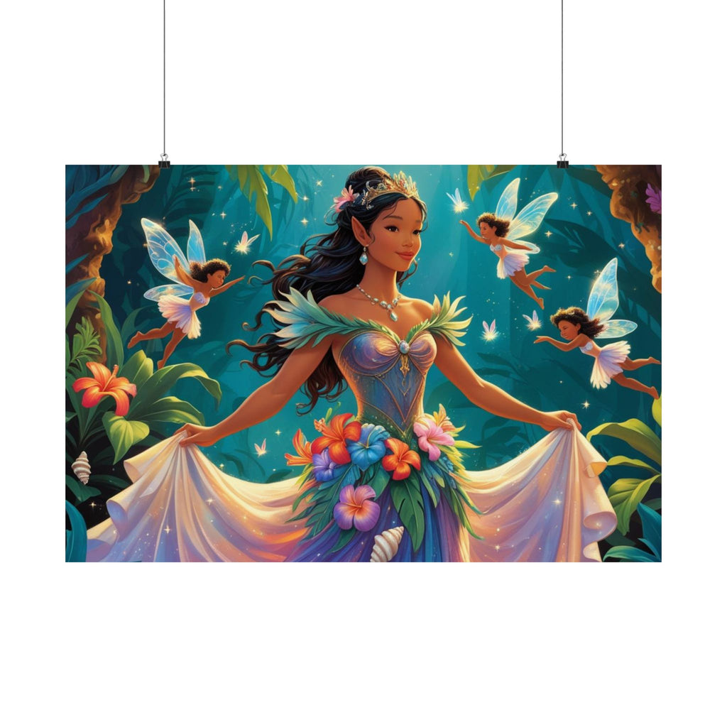 Zauberhafter Feen-Wandkunstdruck, Verträumtes Wohndekor, buntes Poster für Kinderzimmer, Fantasy-Kunst, Geschenk für Feenliebhaber