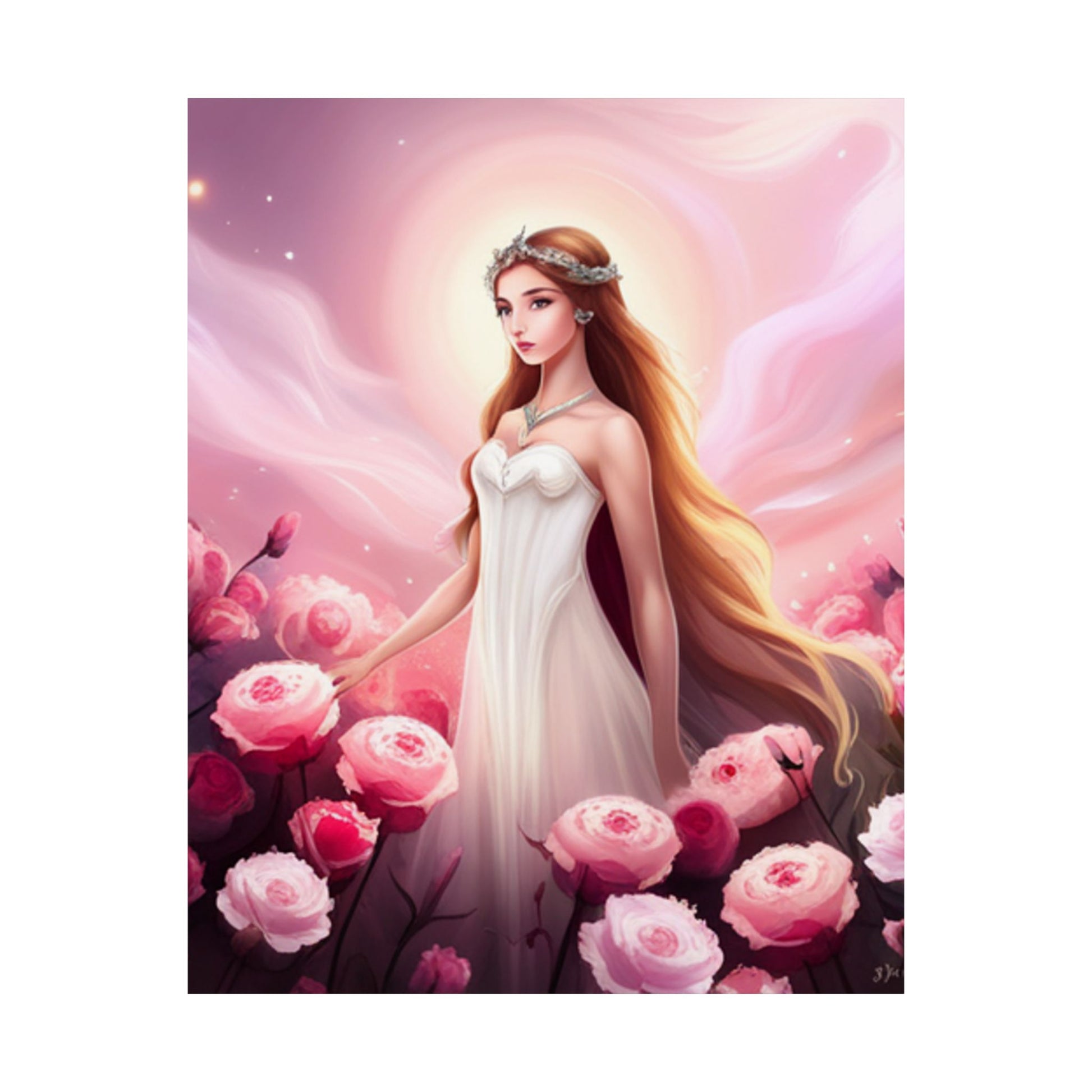 Wunderliches Feen-Satin-Poster, Ätherischer Kunstdruck, verträumtes Wohndekor, Perfektes Geschenk für Fantasy-Liebhaber, Wandkunst für jeden Anlass