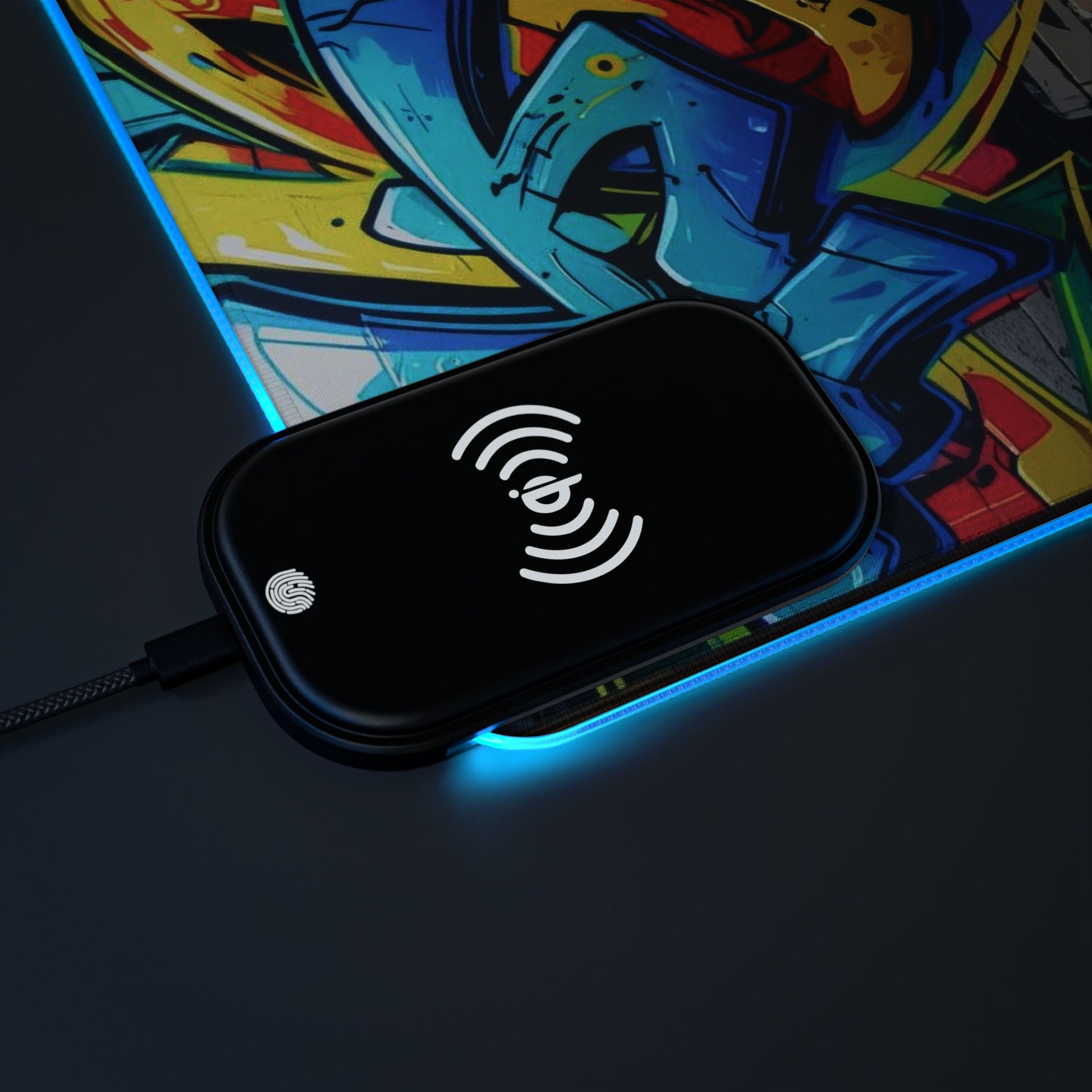LED-Gaming-Mauspad mit kabelloser Aufladung – Perfekt für Gamer, Schreibtischzubehör, Home-Office-Dekor, Geschenk für Technikliebhaber, Gamer-Ausrüstung