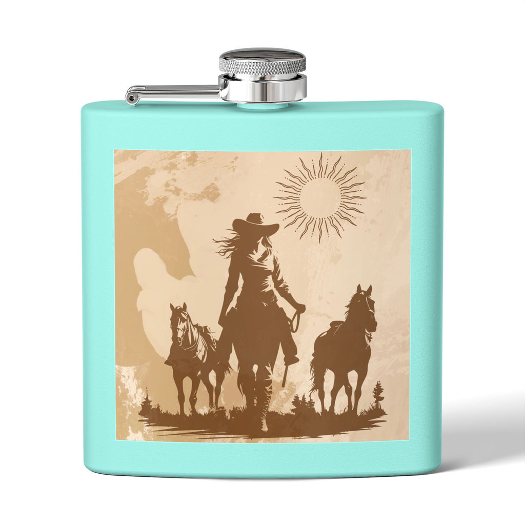 Western Cowboy Flask, Rustikale Geschenke für Männer, Cowboy Flask, personalisiertes Geschenk für Pferdeliebhaber, Cowboy Dekor, Abenteuerausrüstung