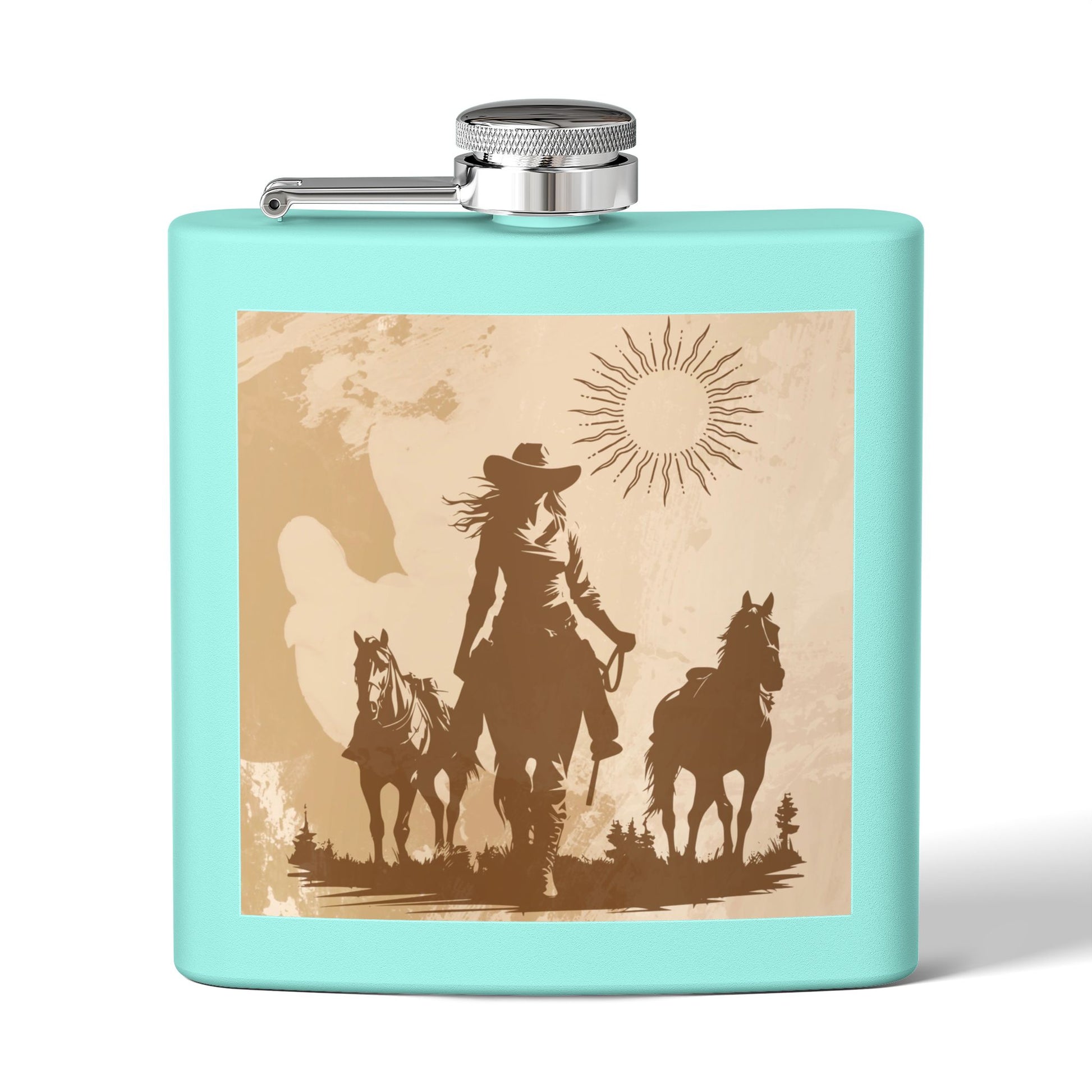 Western Cowboy Flask, Rustikale Geschenke für Männer, Cowboy Flask, personalisiertes Geschenk für Pferdeliebhaber, Cowboy Dekor, Abenteuerausrüstung