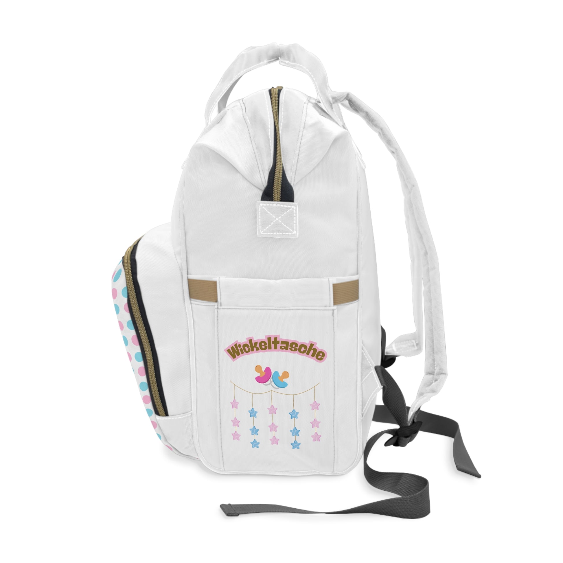 Stylischer multifunktionaler Wickelrucksack mit lustigem Punkte-Design