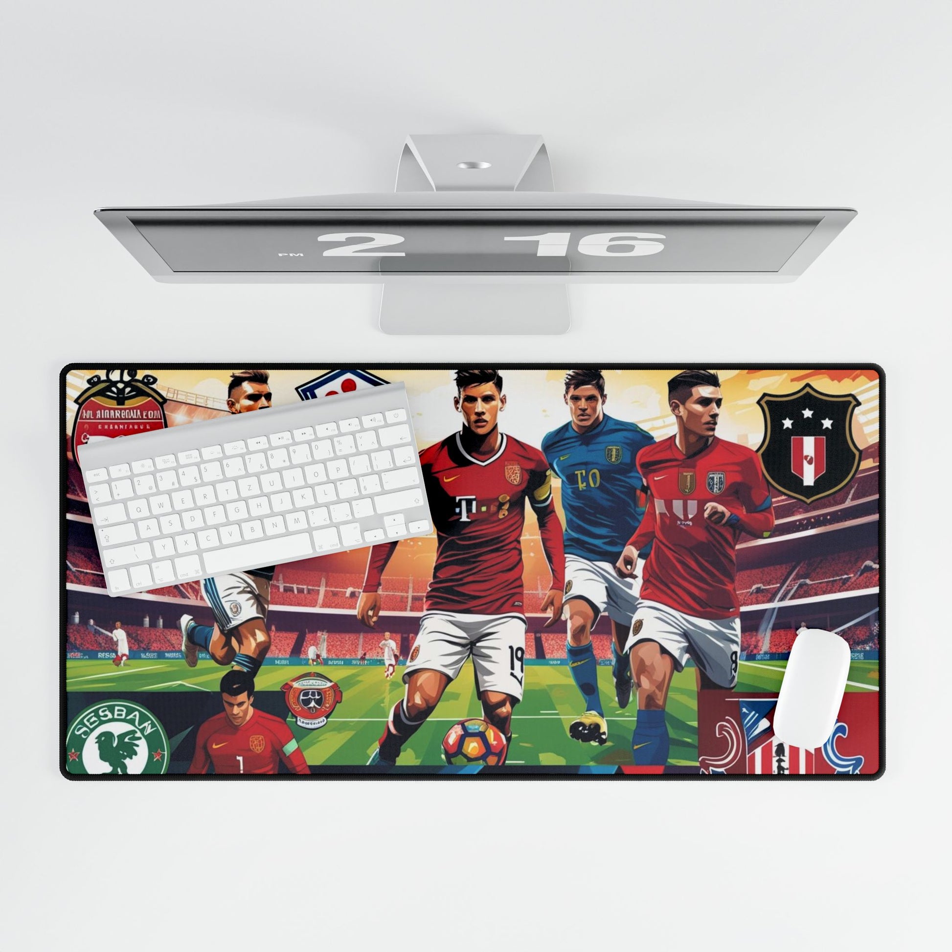 Lebendige Fußball Schreibtischmatte, Gaming Mauspad, Bürodekor, Sportgeschenk, Schreibtischaccessoire, Einzigartiger Home Office Stil