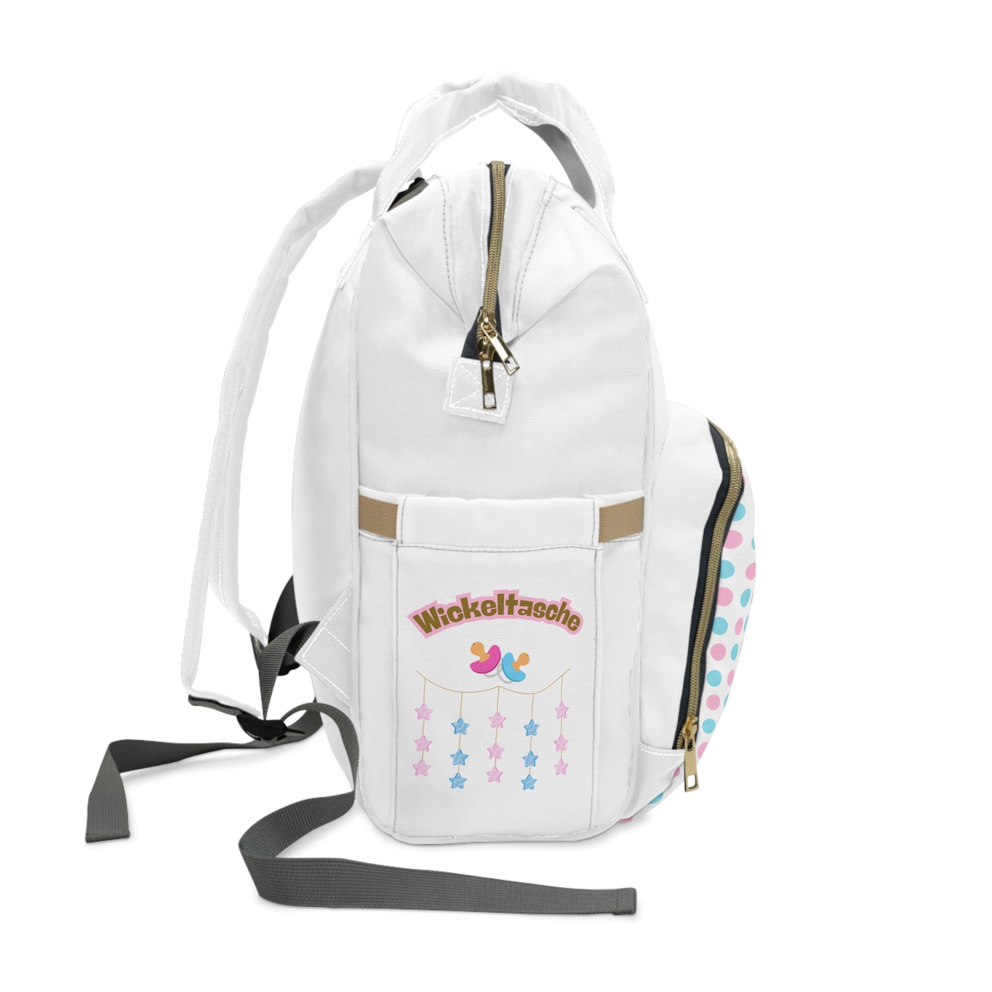 Stylischer multifunktionaler Wickelrucksack mit lustigem Punkte-Design
