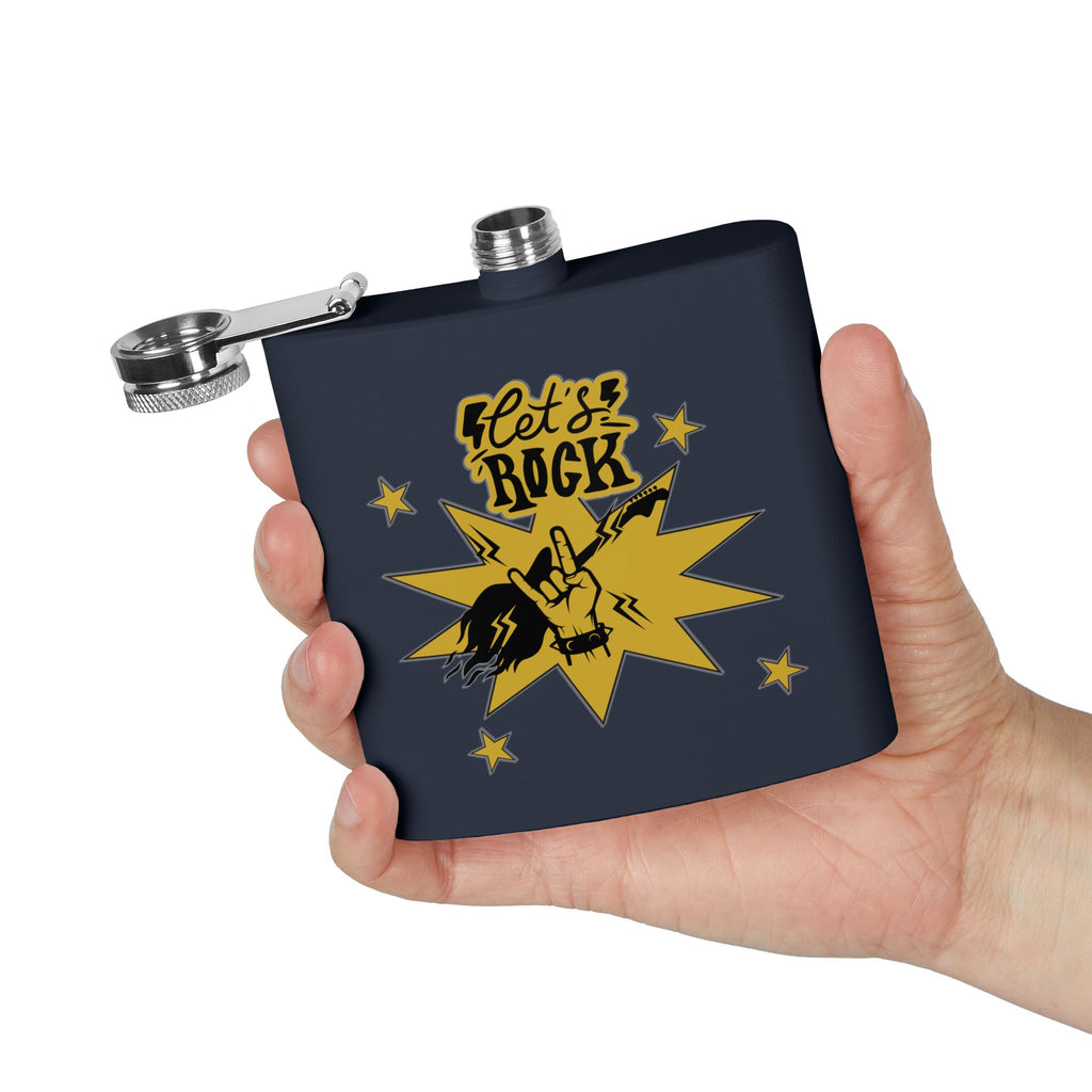 Edelstahl-Flachmann „Rock On“ – 170 ml „Let’s Rock“-Design für Musikliebhaber